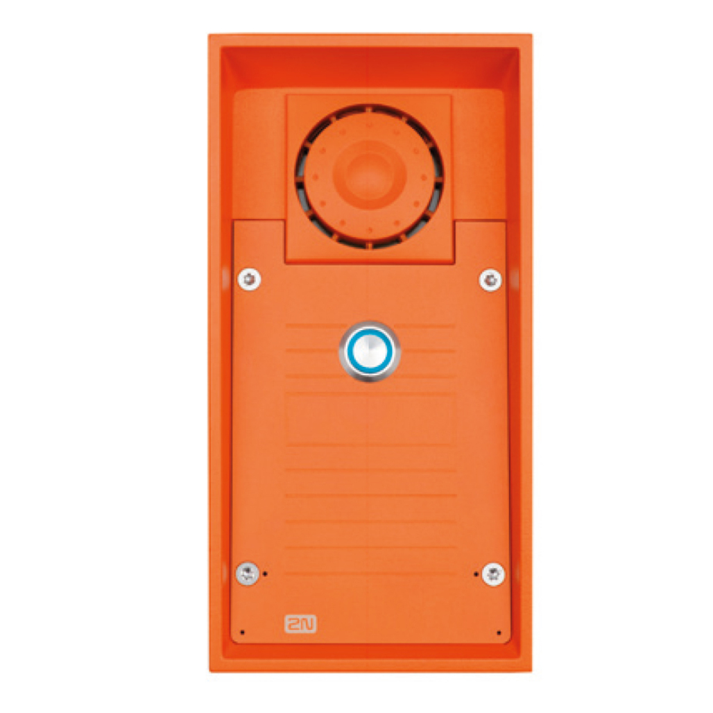 2N IP Safety - 1 Button, 10W Loudspeaker - Cable - Flush Mount for Emergency, Building, Commercial Intercom, CCTV