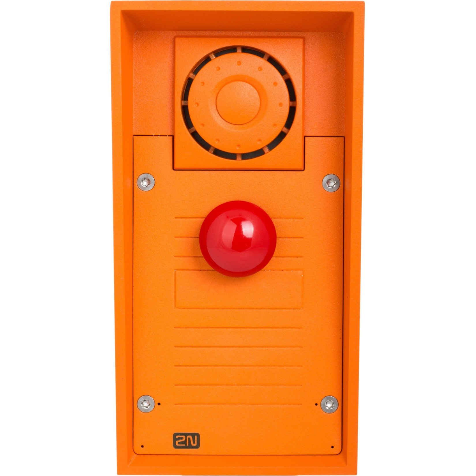 2N IP Safety - 1 Emergency Button, 10 W Loudspeaker - Cable - Flush Mount for Emergency, Building, Commercial Intercom, CCTV - Red, Orange
