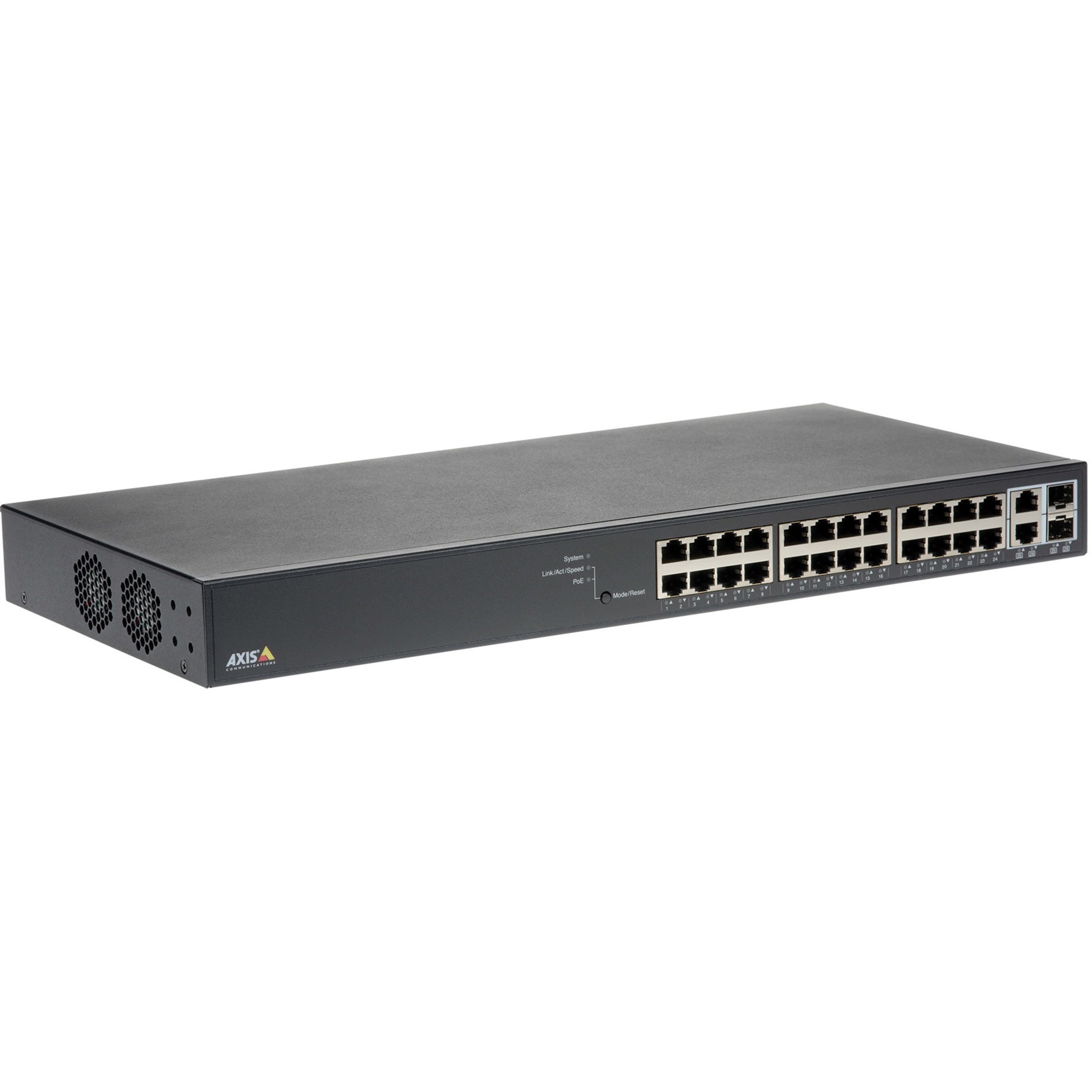 AXIS T8524 PoE+ Network Switch - 24 Ports - Manageable - Gigabit Ethernet - 1000Base-X - 2 Layer Supported - Modular - 2 SFP Slots - 370 W PoE Budget - Twisted Pair, Optical Fiber - PoE Ports - Rack-mountable