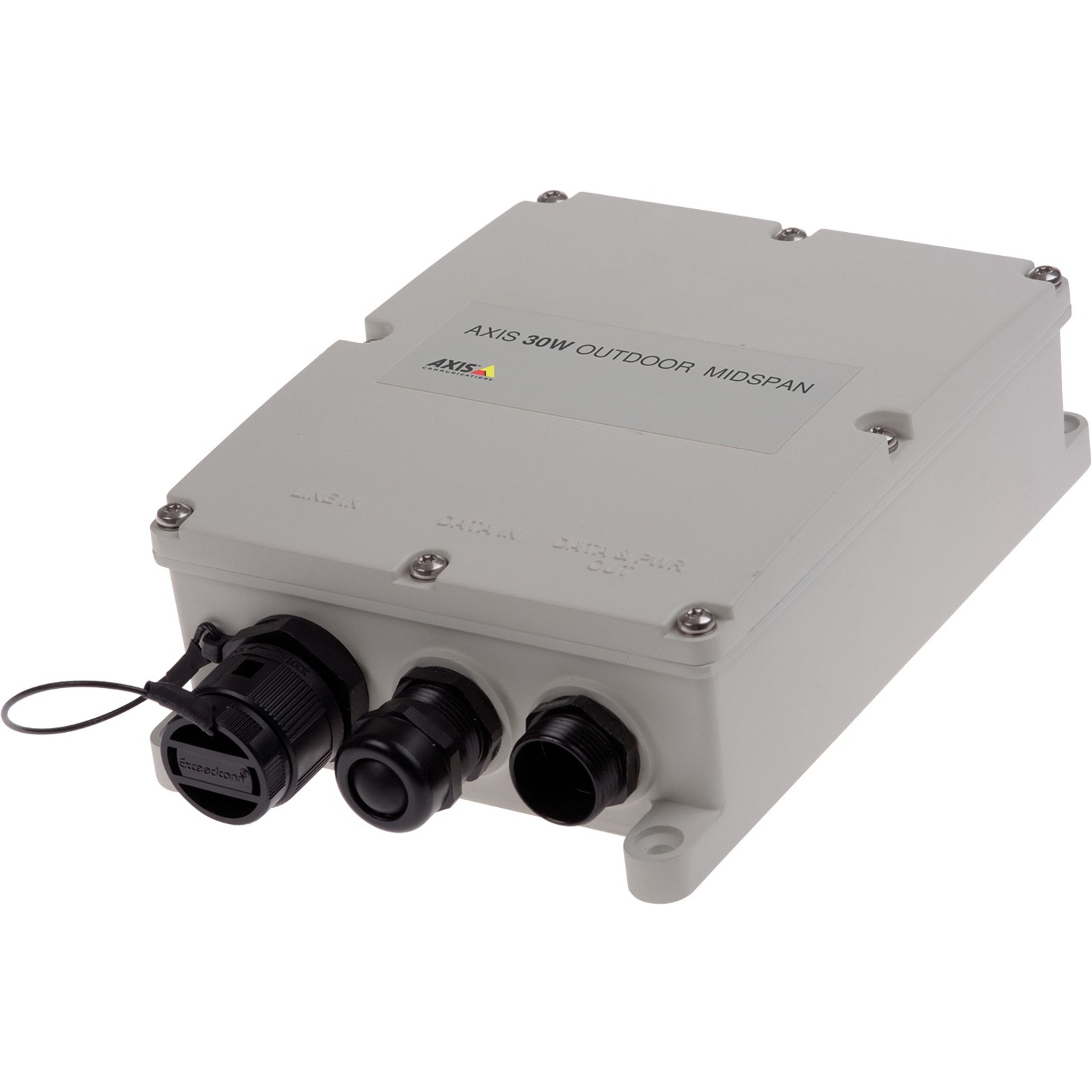 AXIS 30 W Outdoor Midspan - 120 V AC, 230 V AC Input - 54 V DC Output - 1 x 10/100/1000Base-T Input Port(s) - 1 x PoE Output Port(s) - 30 W