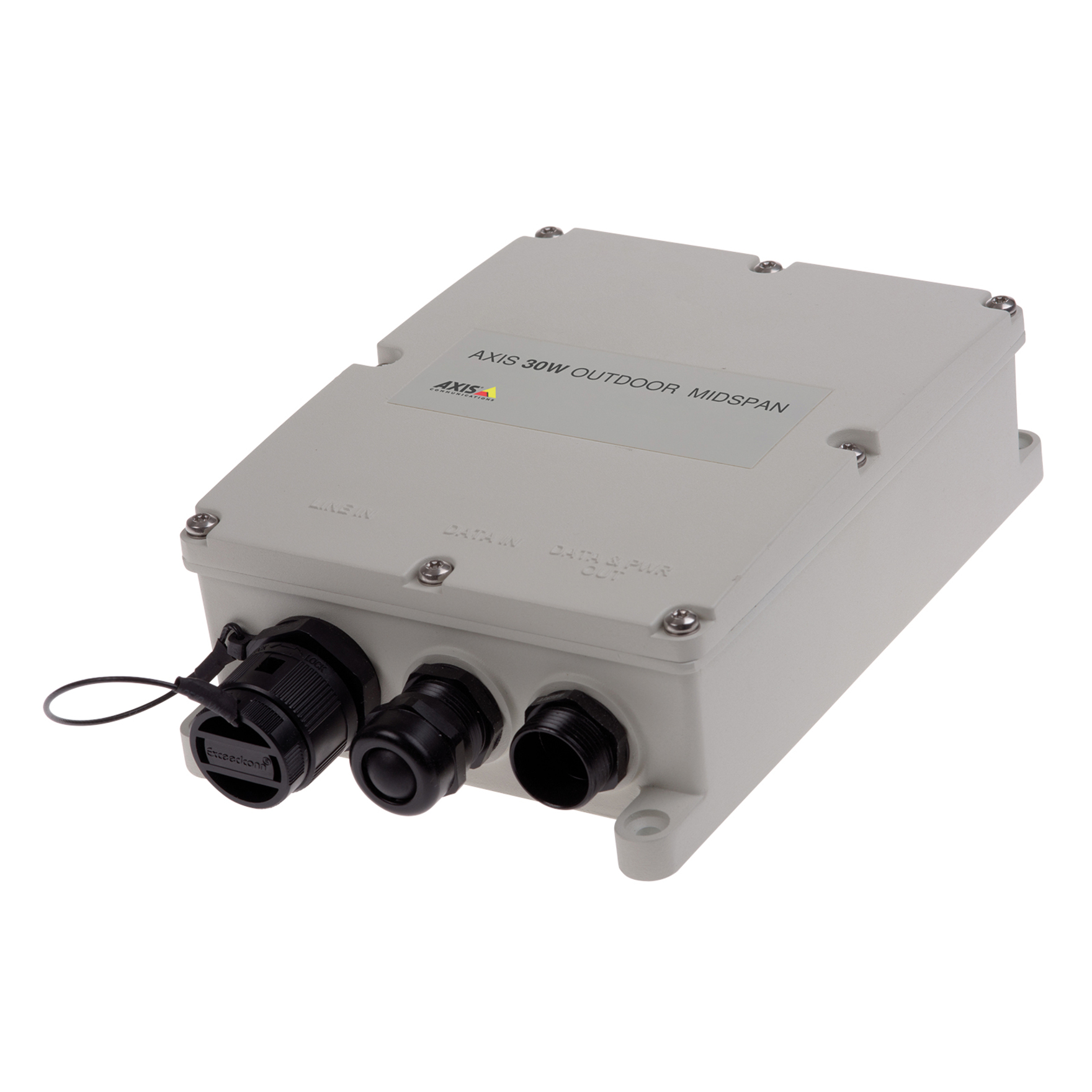 AXIS 30 W Outdoor Midspan - 120 V AC, 230 V AC Input - 54 V DC Output - 1 x 10/100/1000Base-T Input Port(s) - 1 x PoE Output Port(s) - 30 W