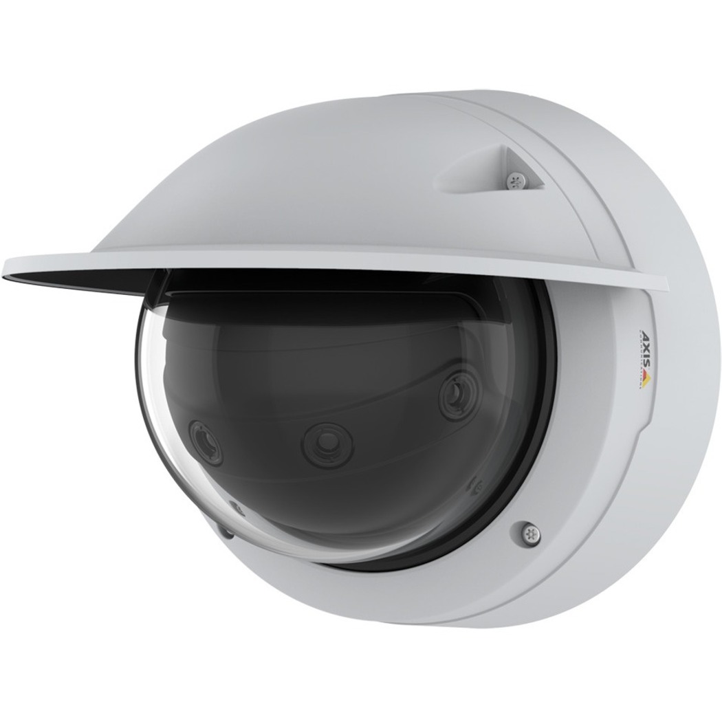 AXIS Q3819-PVE 14 Megapixel Outdoor Network Camera - Color - Dome - White - TAA Compliant - H.264 (MPEG-4 Part 10/AVC), H.265 (MPEG-H Part 2/HEVC), Motion JPEG, H.264 BP, H.265 (MP), H.264 HP, H.264 (MP), H.265, H.264 - 8192 x 1728 - 5.90 mm Fixed Lens - 30 fps - RGB CMOS - Bracket Mount, Wall Mount, Ceiling Mount, Pendant Mount, Recessed Mount, Corner Mount, Pole Mount, Parapet Mount, Flush Mount, Conduit Mount, Backbox Mount - IK10 - IP66, IP67 - Impact Resistant, Vandal Resistant