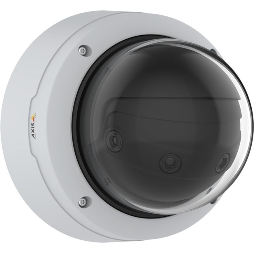 AXIS Q3819-PVE 14 Megapixel Outdoor Network Camera - Color - Dome - White - TAA Compliant - H.264 (MPEG-4 Part 10/AVC), H.265 (MPEG-H Part 2/HEVC), Motion JPEG, H.264 BP, H.265 (MP), H.264 HP, H.264 (MP), H.265, H.264 - 8192 x 1728 - 5.90 mm Fixed Lens - 30 fps - RGB CMOS - Bracket Mount, Wall Mount, Ceiling Mount, Pendant Mount, Recessed Mount, Corner Mount, Pole Mount, Parapet Mount, Flush Mount, Conduit Mount, Backbox Mount - IK10 - IP66, IP67 - Impact Resistant, Vandal Resistant