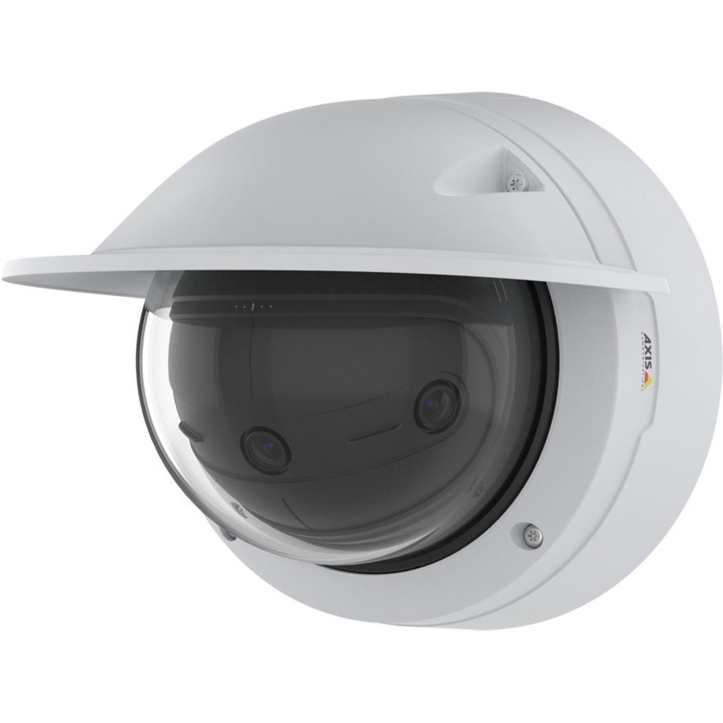 AXIS Panoramic P3818-PVE 13 Megapixel Outdoor 4K Network Camera - Color - Dome - White - TAA Compliant - H.264 (MPEG-4 Part 10/AVC), H.265 (MPEG-H Part 2/HEVC), Motion JPEG, H.265, H.264, Zipstream - 5120 x 2560 - 3.20 mm Fixed Lens - 30 fps - RGB CMOS - Junction Box Mount, Wall Mount, Ceiling Mount, Recessed Mount, Pendant Mount, Pole Mount - IK10 - IP66, IP67 - Impact Resistant, Vandal Resistant