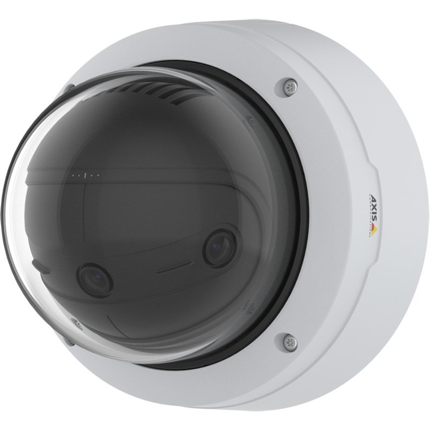AXIS Panoramic P3818-PVE 13 Megapixel Outdoor 4K Network Camera - Color - Dome - White - TAA Compliant - H.264 (MPEG-4 Part 10/AVC), H.265 (MPEG-H Part 2/HEVC), Motion JPEG, H.265, H.264, Zipstream - 5120 x 2560 - 3.20 mm Fixed Lens - 30 fps - RGB CMOS - Junction Box Mount, Wall Mount, Ceiling Mount, Recessed Mount, Pendant Mount, Pole Mount - IK10 - IP66, IP67 - Impact Resistant, Vandal Resistant