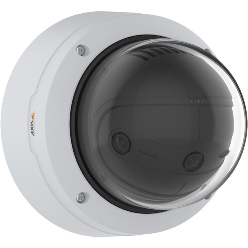 AXIS Panoramic P3818-PVE 13 Megapixel Outdoor 4K Network Camera - Color - Dome - White - TAA Compliant - H.264 (MPEG-4 Part 10/AVC), H.265 (MPEG-H Part 2/HEVC), Motion JPEG, H.265, H.264, Zipstream - 5120 x 2560 - 3.20 mm Fixed Lens - 30 fps - RGB CMOS - Junction Box Mount, Wall Mount, Ceiling Mount, Recessed Mount, Pendant Mount, Pole Mount - IK10 - IP66, IP67 - Impact Resistant, Vandal Resistant