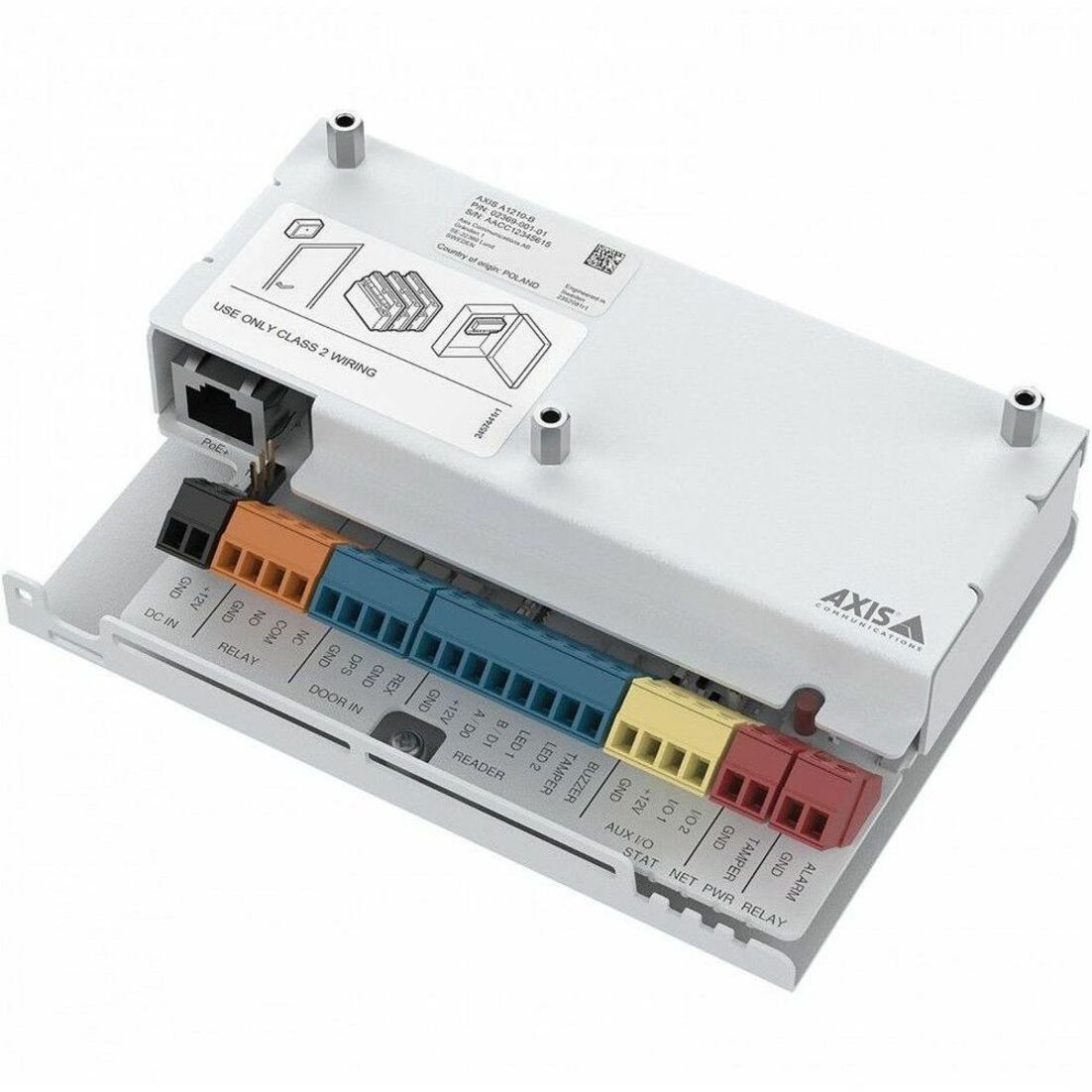AXIS A1210-B Network Door Controller - DIN Rail Mountable, Cabinet Mount for Door - Aluminum