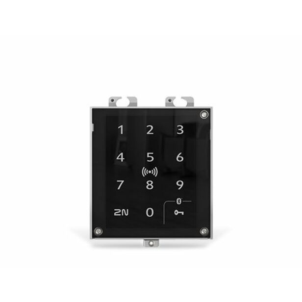 2N Card Reader/Keypad Access Device - Nickel, Black Residential - Proximity, Key Code, Radio-frequency Identification (RFID) - 30 ft Operating Range - Fast Ethernet - Bluetooth - Network (RJ-45) - 12 V DC