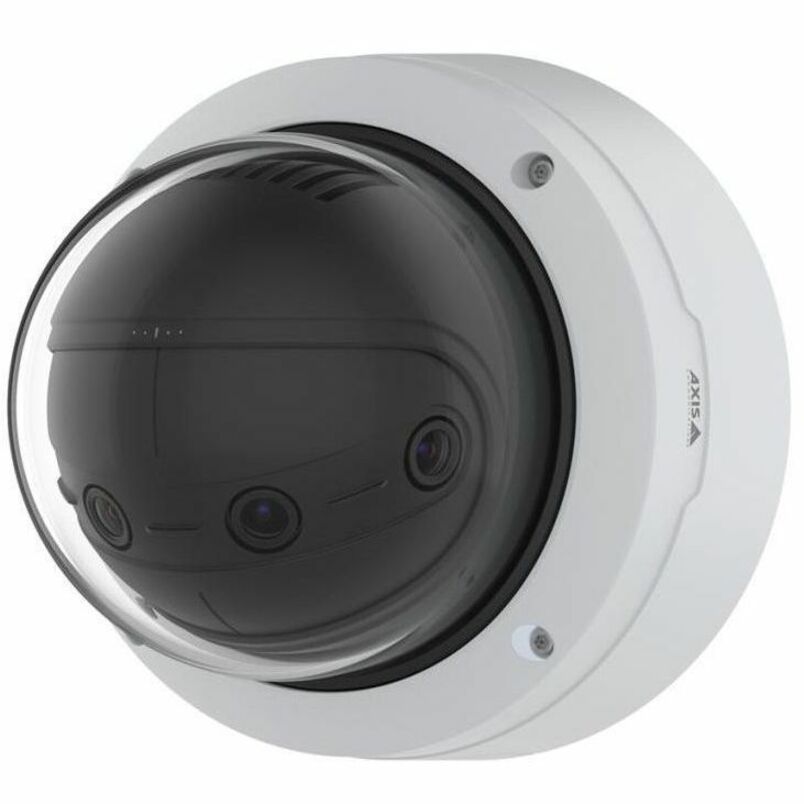 AXIS Panoramic P3827-PVE 7 Megapixel Network Camera - Color - Dome - White - TAA Compliant - H.264, H.265, Motion JPEG, H.264B, H.264H, H.265M, H.264B (MPEG-4 Part 10/AVC), H.264M (MPEG-4 Part 10/AVC), H.264H (MPEG-4 Part 10/AVC), Zipstream - 3712 x 1856 - 3.30 mm Fixed Lens - 30 fps - RGB CMOS - Gigabit Ethernet - Bracket Mount, Junction Box Mount, Wall Mount, Ceiling Mount, Conduit Mount - IK10 - IP66, IP67