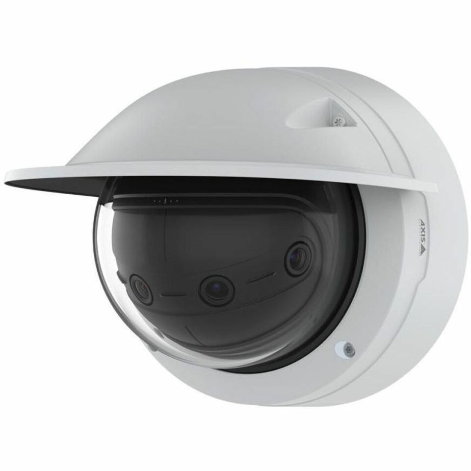 AXIS Panoramic P3827-PVE 7 Megapixel Network Camera - Color - Dome - White - TAA Compliant - H.264, H.265, Motion JPEG, H.264B, H.264H, H.265M, H.264B (MPEG-4 Part 10/AVC), H.264M (MPEG-4 Part 10/AVC), H.264H (MPEG-4 Part 10/AVC), Zipstream - 3712 x 1856 - 3.30 mm Fixed Lens - 30 fps - RGB CMOS - Gigabit Ethernet - Bracket Mount, Junction Box Mount, Wall Mount, Ceiling Mount, Conduit Mount - IK10 - IP66, IP67