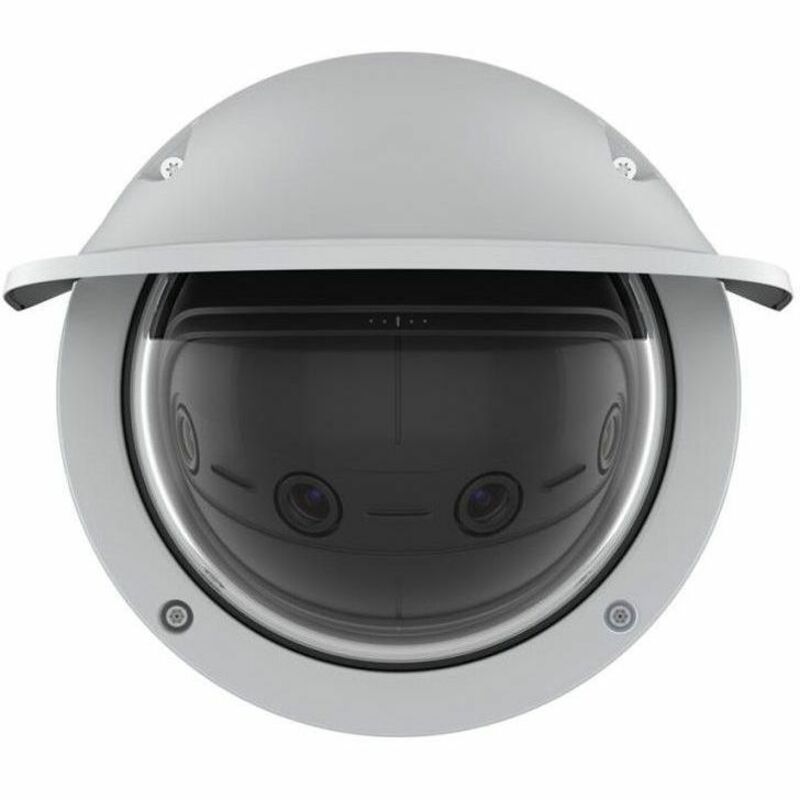 AXIS Panoramic P3827-PVE 7 Megapixel Network Camera - Color - Dome - White - TAA Compliant - H.264, H.265, Motion JPEG, H.264B, H.264H, H.265M, H.264B (MPEG-4 Part 10/AVC), H.264M (MPEG-4 Part 10/AVC), H.264H (MPEG-4 Part 10/AVC), Zipstream - 3712 x 1856 - 3.30 mm Fixed Lens - 30 fps - RGB CMOS - Gigabit Ethernet - Bracket Mount, Junction Box Mount, Wall Mount, Ceiling Mount, Conduit Mount - IK10 - IP66, IP67