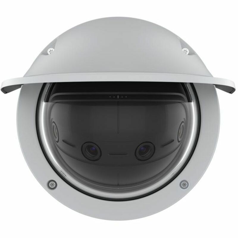 AXIS Panoramic P3827-PVE 7 Megapixel Network Camera - Color - Dome - White - TAA Compliant - H.264, H.265, Motion JPEG, H.264B, H.264H, H.265M, H.264B (MPEG-4 Part 10/AVC), H.264M (MPEG-4 Part 10/AVC), H.264H (MPEG-4 Part 10/AVC), Zipstream - 3712 x 1856 - 3.30 mm Fixed Lens - 30 fps - RGB CMOS - Gigabit Ethernet - Bracket Mount, Junction Box Mount, Wall Mount, Ceiling Mount, Conduit Mount - IK10 - IP66, IP67