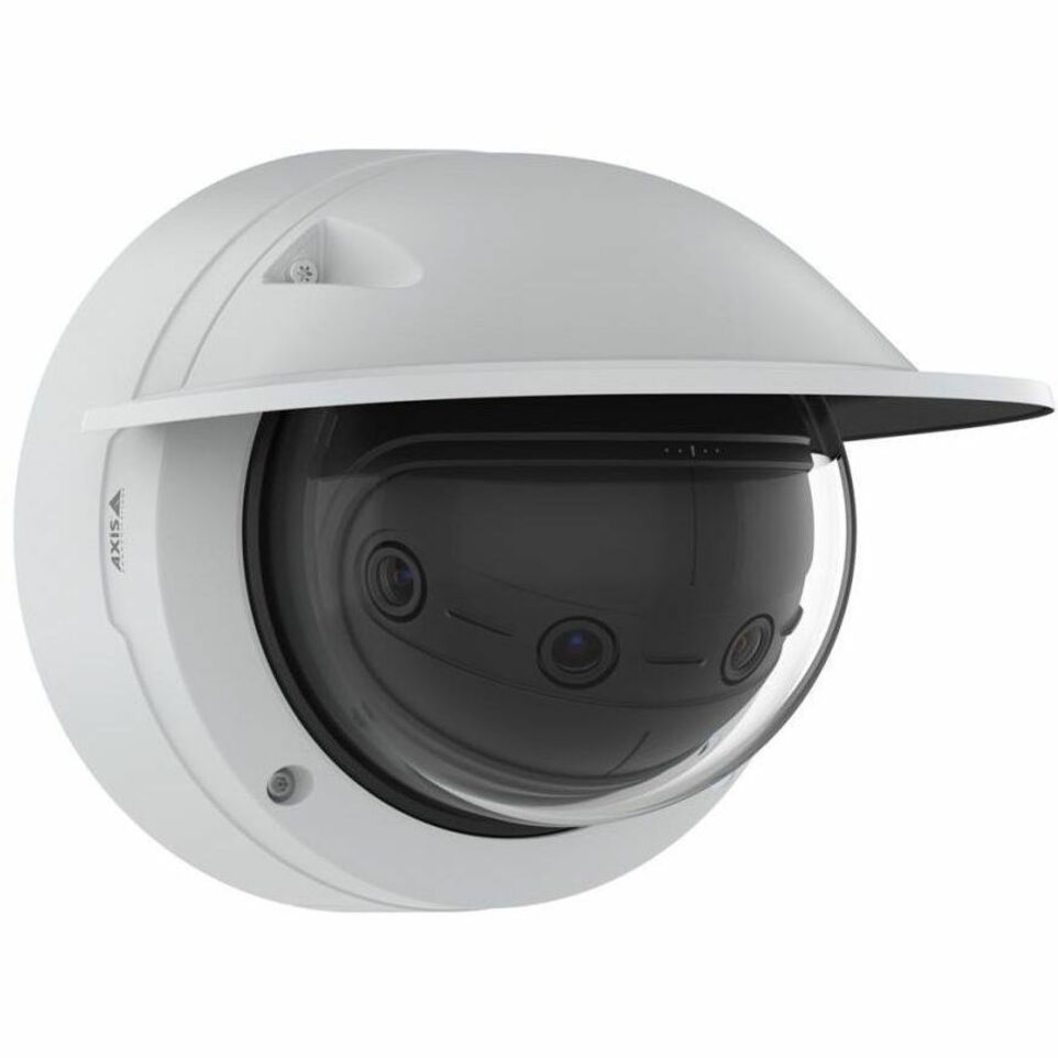 AXIS Panoramic P3827-PVE 7 Megapixel Network Camera - Color - Dome - White - TAA Compliant - H.264, H.265, Motion JPEG, H.264B, H.264H, H.265M, H.264B (MPEG-4 Part 10/AVC), H.264M (MPEG-4 Part 10/AVC), H.264H (MPEG-4 Part 10/AVC), Zipstream - 3712 x 1856 - 3.30 mm Fixed Lens - 30 fps - RGB CMOS - Gigabit Ethernet - Bracket Mount, Junction Box Mount, Wall Mount, Ceiling Mount, Conduit Mount - IK10 - IP66, IP67