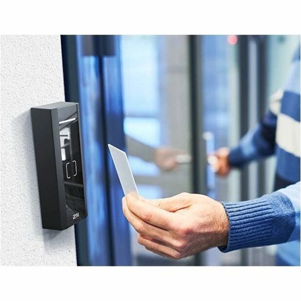 2N Access Unit M Slim Access Control Reader - Door - Radio-frequency Identification (RFID), Proximity - 30 ft Operating Range - 125 kHzOperating Frequency - Fast Ethernet - Bluetooth - Network (RJ-45) - 12 V DC