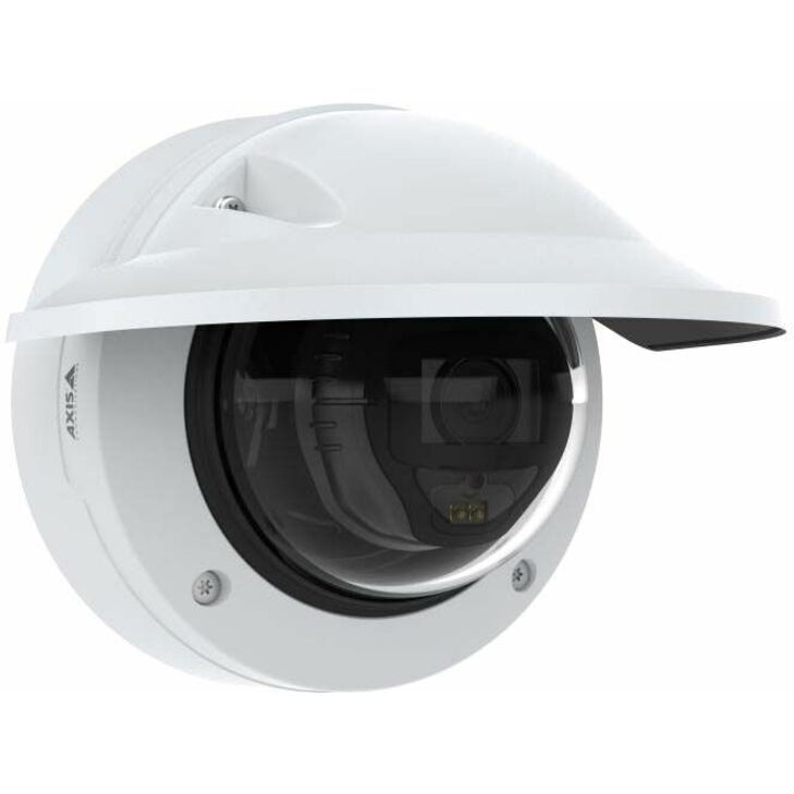 AXIS P3267-LVE 5 Megapixel Outdoor Network Camera - Color - Dome - White - 131.23 ft Infrared Night Vision - H.264M (MPEG-4 Part 10/AVC), H.264H (MPEG-4 Part 10/AVC), Motion JPEG, H.264B (MPEG-4 Part 10/AVC), H.265 (MPEG-H Part 2/HEVC) Main Profile, H.264, H.265 - 2592 x 1944 - 3 mm- 8 mm Varifocal Lens - 2.7x Optical - 30 fps - RGB CMOS - Fast Ethernet - Bracket Mount, Junction Box Mount, Wall Mount, Ceiling Mount - IK10 - IP66
