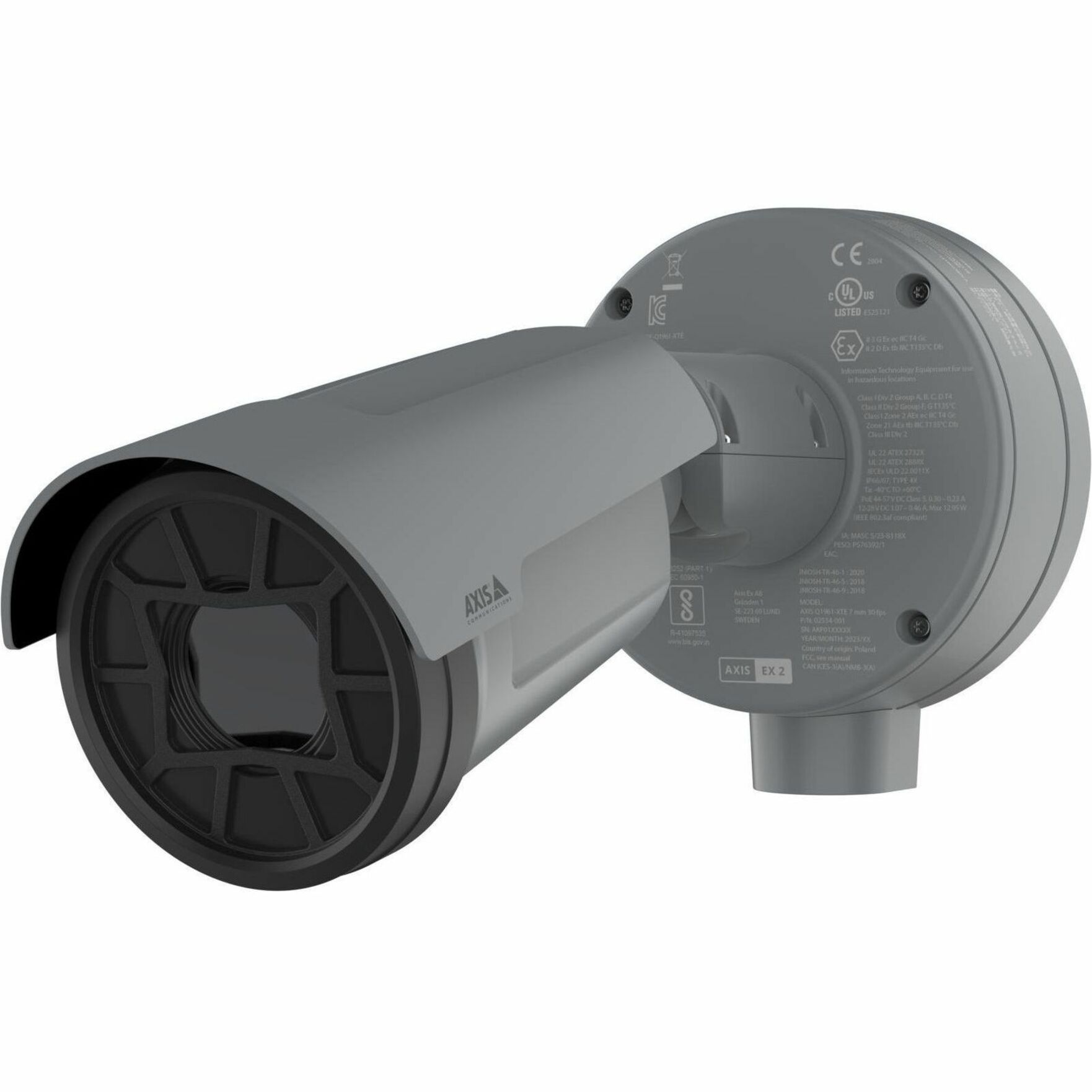 AXIS Q1961-XTE Outdoor Network Camera - Color - Gray - TAA Compliant - H.264, H.265, Zipstream, H.264B (MPEG-4 Part 10/AVC), H.264H (MPEG-4 Part 10/AVC), H.264M (MPEG-4 Part 10/AVC), H.265 (MPEG-H Part 2/HEVC) Main Profile - 768 x 576 Fixed Lens - 30 fps - Gigabit Ethernet - IK10 - IP66, IP67 - Gas Resistant, Dust Resistant - Ingress Protection, Thermal Imaging, Thermal Detection, Video Management System, Video Content Analytics, Motion Detection, Audio Detection, Alarm Detection, Alarm Tri