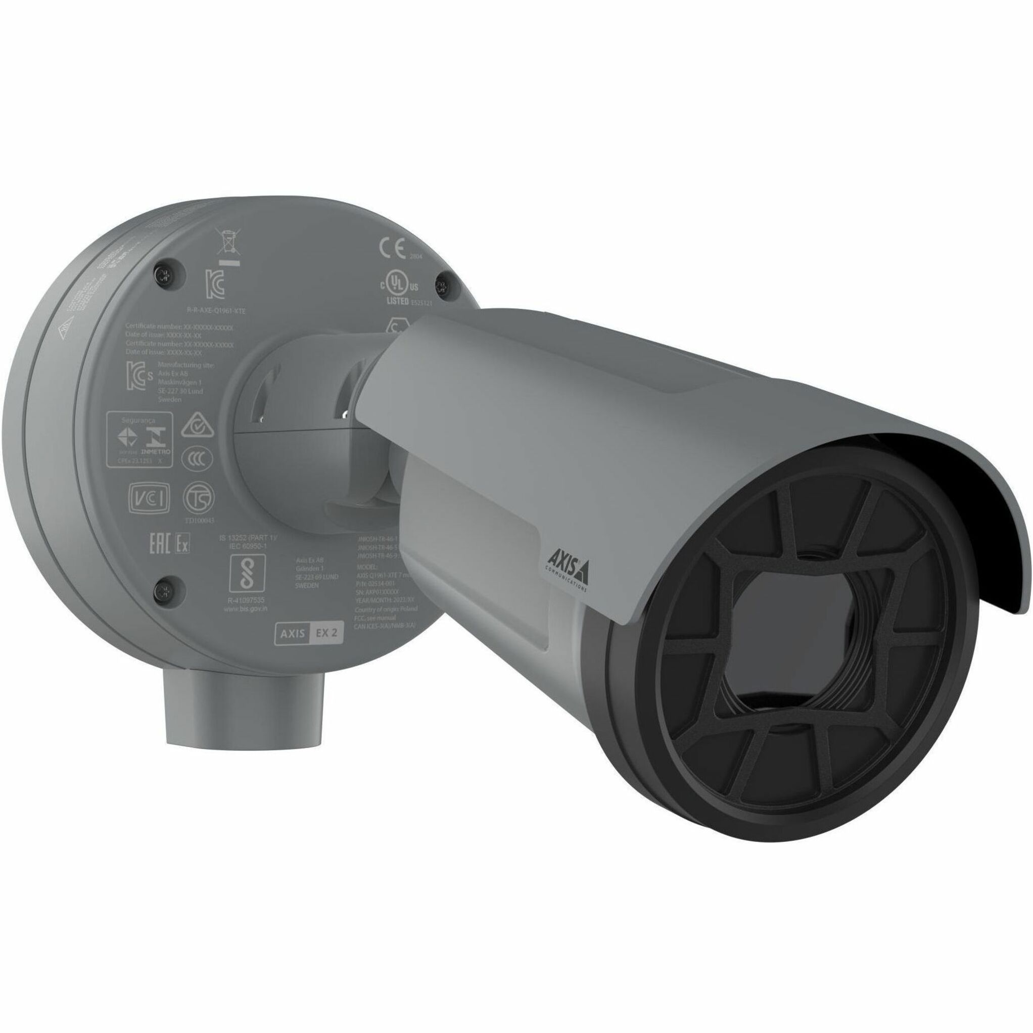 AXIS Q1961-XTE Outdoor Network Camera - Color - Gray - TAA Compliant - H.264, H.265, Zipstream, H.264B (MPEG-4 Part 10/AVC), H.264H (MPEG-4 Part 10/AVC), H.264M (MPEG-4 Part 10/AVC), H.265 (MPEG-H Part 2/HEVC) Main Profile - 768 x 576 Fixed Lens - 30 fps - Gigabit Ethernet - IK10 - IP66, IP67 - Gas Resistant, Dust Resistant - Ingress Protection, Thermal Imaging, Thermal Detection, Video Management System, Video Content Analytics, Motion Detection, Audio Detection, Alarm Detection, Alarm Tri