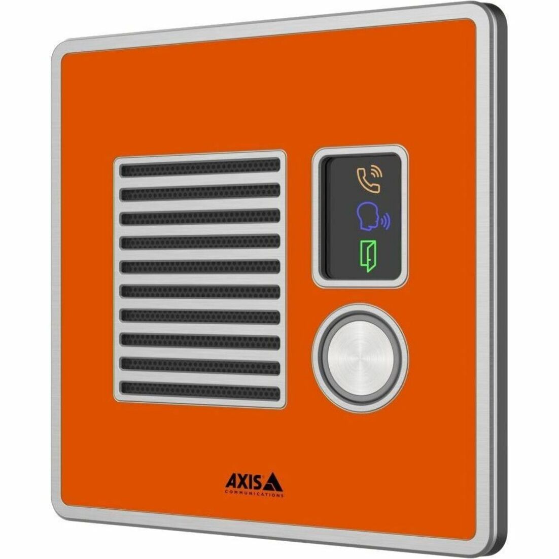 AXIS I7010-VE Network Intercom - Box Mount, Recessed Mount, Wall Mount for Indoor, Outdoor, Secured facility - Stainless Steel, Zinc - Orange