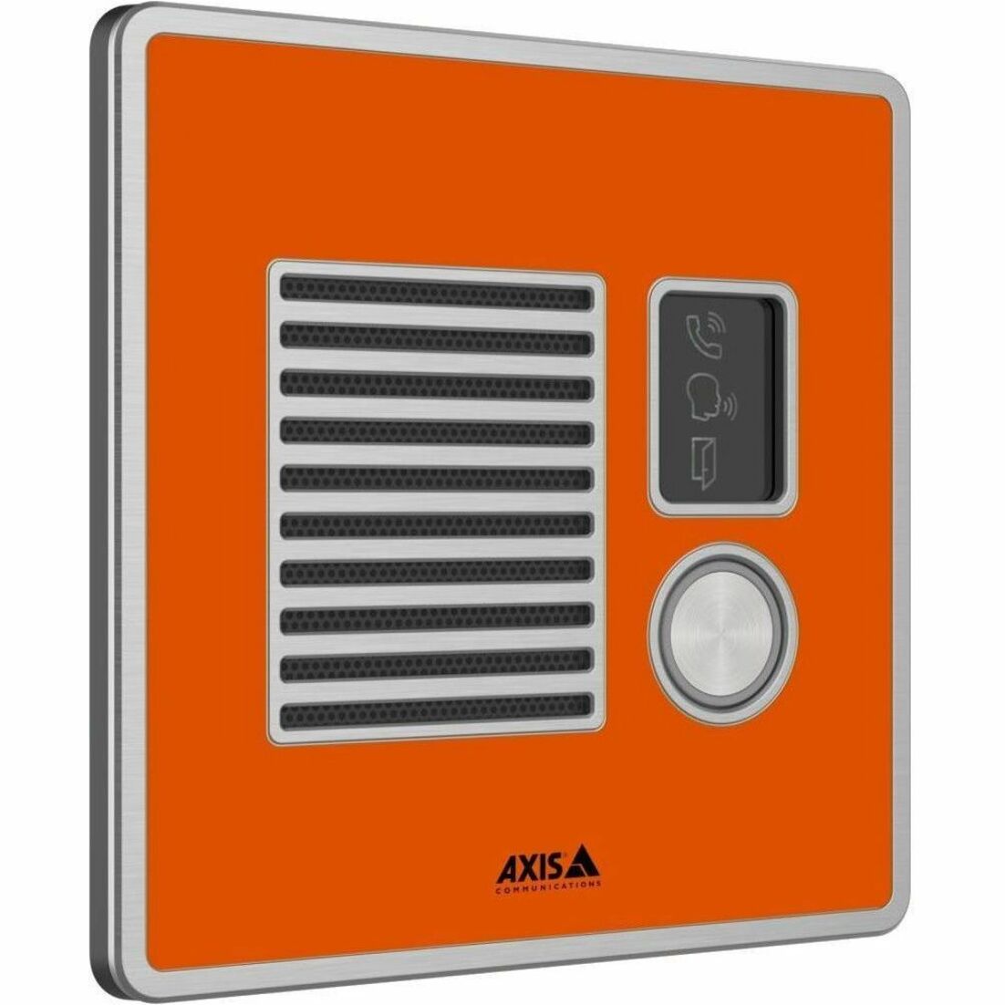 AXIS I7010-VE Network Intercom - Box Mount, Recessed Mount, Wall Mount for Indoor, Outdoor, Secured facility - Stainless Steel, Zinc - Orange