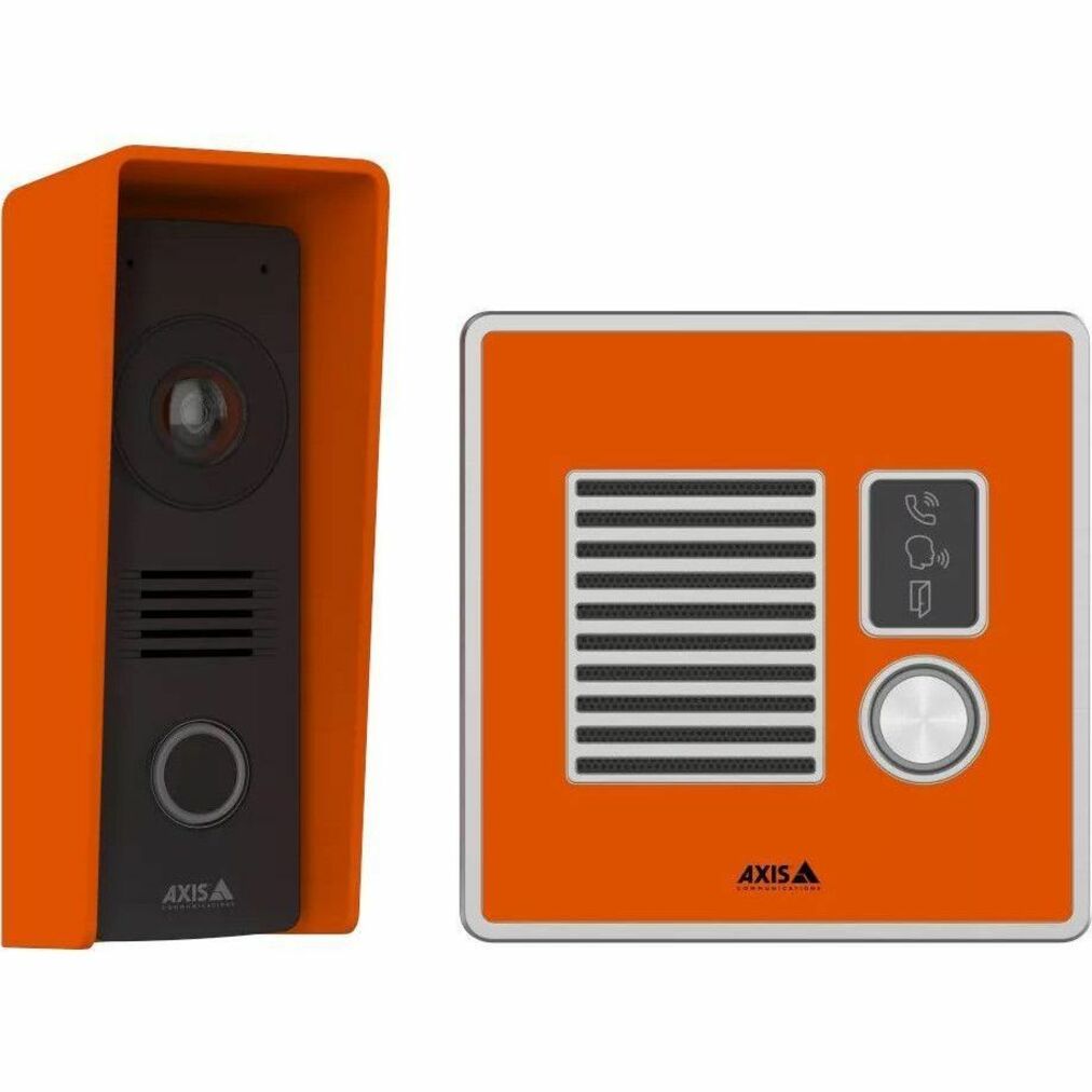 AXIS I7010-VE Network Intercom - Box Mount, Recessed Mount, Wall Mount for Indoor, Outdoor, Secured facility - Stainless Steel, Zinc - Orange