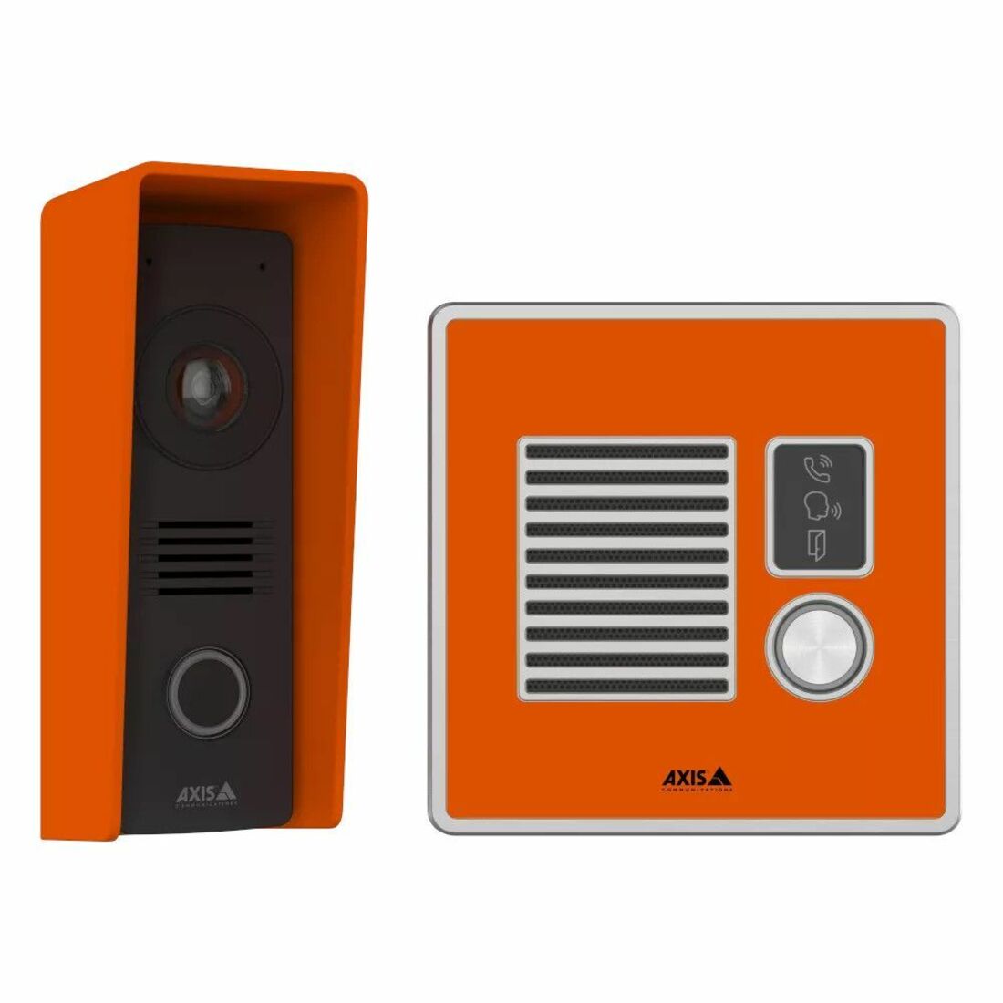 AXIS I7010-VE Network Intercom - Box Mount, Recessed Mount, Wall Mount for Indoor, Outdoor, Secured facility - Stainless Steel, Zinc - Orange