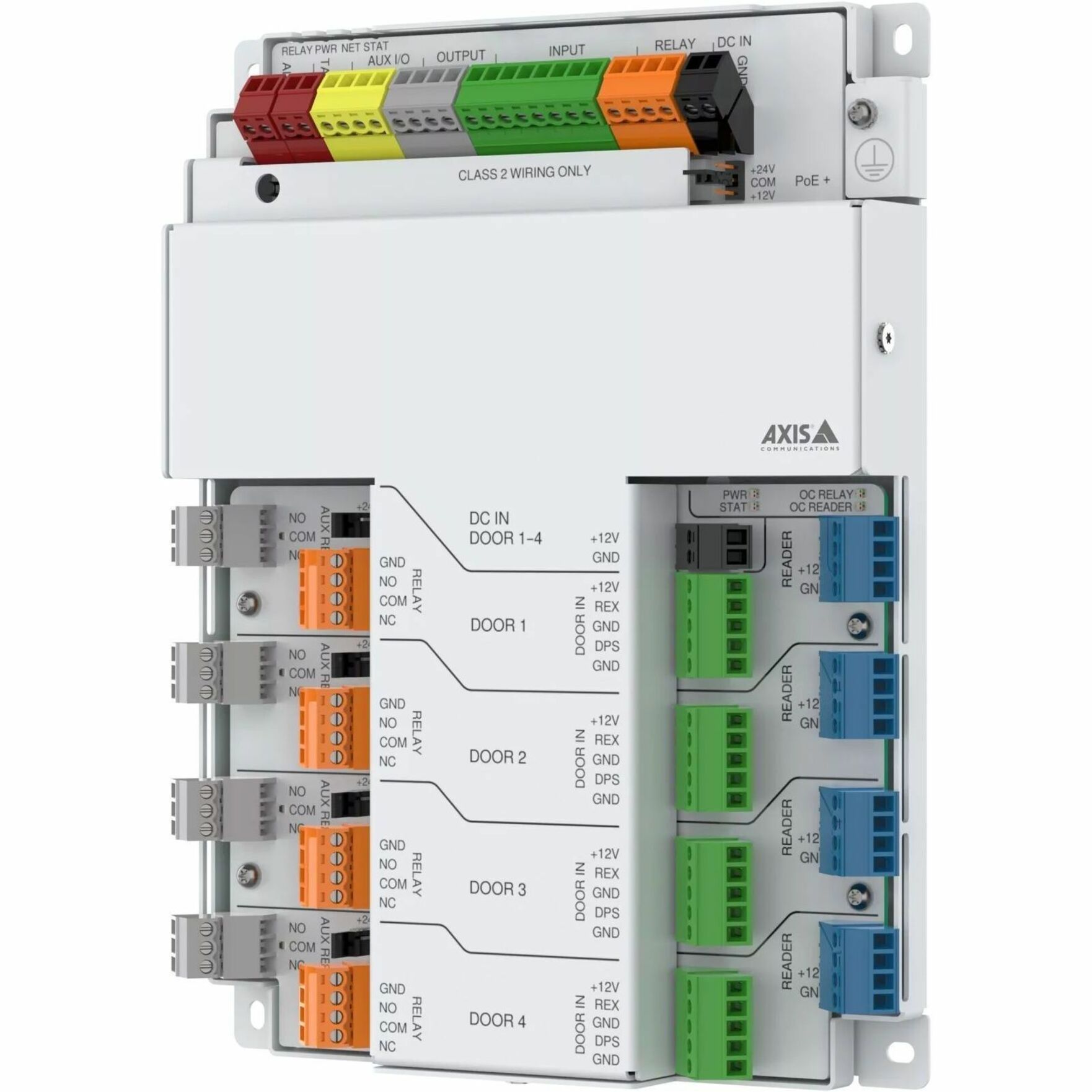 AXIS A1710-B Network Door Controller - White - Radio-frequency Identification (RFID), QR Code, Mobile Key Application, Key Code, Vehicle License Plate - 250000 User(s) - 4 Door(s) - Gigabit Ethernet - Bluetooth - Network (RJ-45) - Wiegand - 12 V DC - TAA Compliant