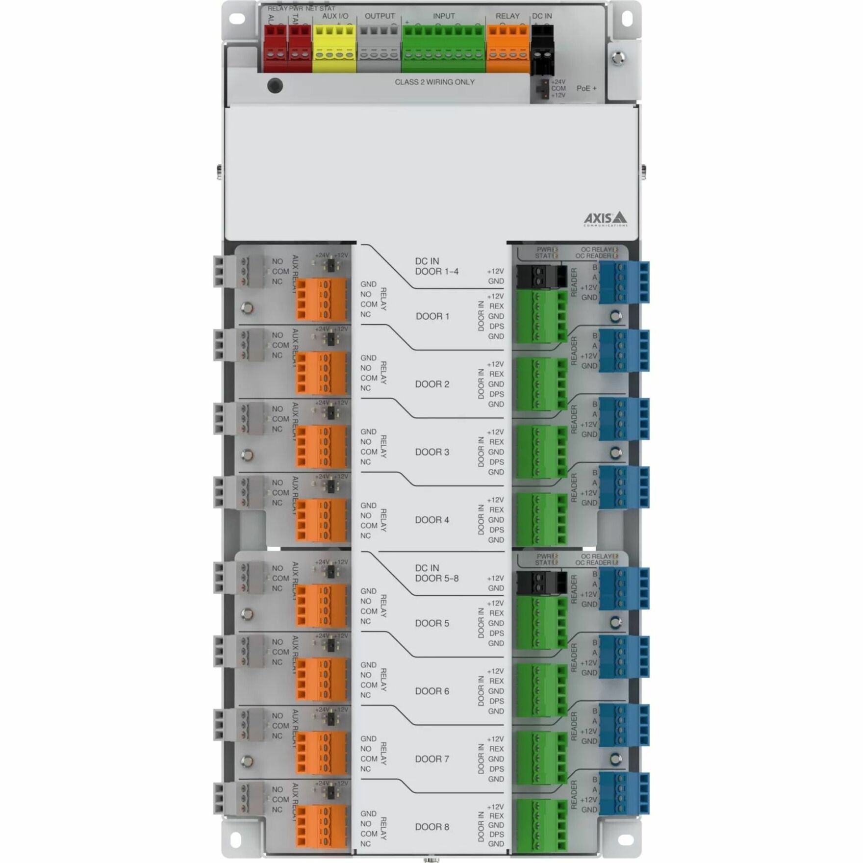 AXIS A1810-B Network Door Controller - White - QR Code, Key Code, Vehicle License Plate - 250000 User(s) - 8 Door(s) - Gigabit Ethernet - Bluetooth - Network (RJ-45) - Wiegand - 12 V DC - TAA Compliant