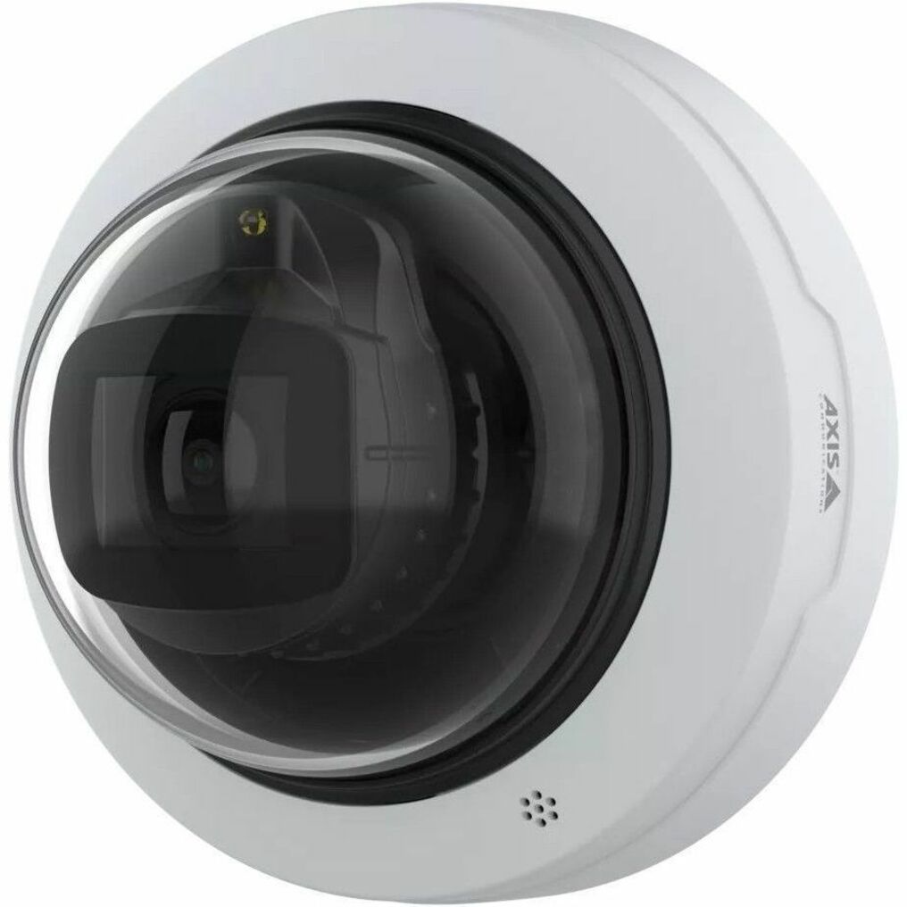AXIS M4227-LVE 5 Megapixel Outdoor Network Camera - Color - Dome - White - TAA Compliant - 66 ft Infrared Night Vision - H.264B (MPEG-4 Part 10/AVC), H.264M (MPEG-4 Part 10/AVC), H.264H (MPEG-4 Part 10/AVC), H.265 (MPEG-H Part 2/HEVC), Motion JPEG, Zipstream, H.265, H.264 - 2688 x 1512 - 3.20 mm- 7.20 mm Varifocal Lens - 2.3x Optical - 30 fps - RGB CMOS - Fast Ethernet - IK10 - IP66 - Audio Support