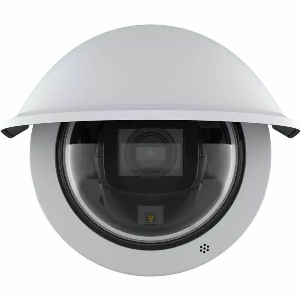 AXIS M4227-LVE 5 Megapixel Outdoor Network Camera - Color - Dome - White - TAA Compliant - 66 ft Infrared Night Vision - H.264B (MPEG-4 Part 10/AVC), H.264M (MPEG-4 Part 10/AVC), H.264H (MPEG-4 Part 10/AVC), H.265 (MPEG-H Part 2/HEVC), Motion JPEG, Zipstream, H.265, H.264 - 2688 x 1512 - 3.20 mm- 7.20 mm Varifocal Lens - 2.3x Optical - 30 fps - RGB CMOS - Fast Ethernet - IK10 - IP66 - Audio Support