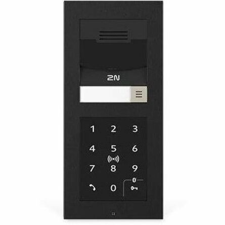 2N IP Verso 2.0 - Main Unit - Black, Audio Only - PoE, Adjustable Volume, Bluetooth, RFID Card Reader, Touch Capacitive, Backlit Keypad, LED Indicator, Multi Colored LED, False Fingerprint Detection, Robust, IP54 - Water Resistant, Dust Resistant - Cast Zinc - Black