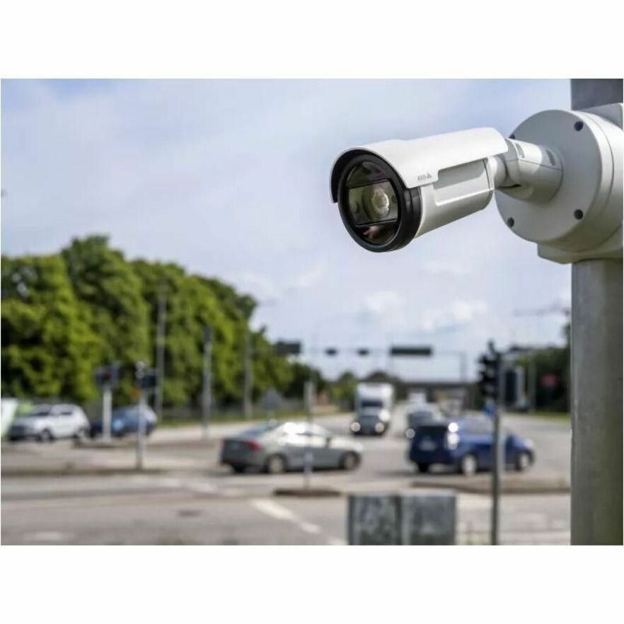 AXIS P1475-LE 2 Megapixel Indoor/Outdoor Full HD Network Camera - Color - Bullet - White - TAA Compliant - 164.04 ft Infrared Night Vision - H.264, H.265, Motion JPEG, Zipstream, H.264B (MPEG-4 Part 10/AVC), H.264H (MPEG-4 Part 10/AVC), H.264M (MPEG-4 Part 10/AVC), H.265 (MPEG-H Part 2/HEVC) Main Profile, AVI - 1920 x 1080 - 3.10 mm- 9 mm Varifocal Lens - 2.9x Optical - 60 fps - RGB CMOS - Gigabit Ethernet - IK10 - IP66, IP67 - Impact Resistant, Vibration Resistant - Audio Support