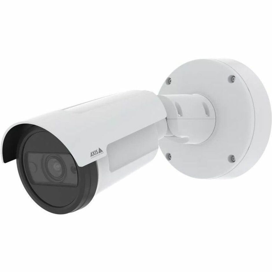 AXIS P1487-LE 5 Megapixel Indoor/Outdoor Network Camera - Color - Bullet - White - TAA Compliant - 164.04 ft Infrared Night Vision - H.264, H.265, Motion JPEG, Zipstream, H.264B (MPEG-4 Part 10/AVC), H.264H (MPEG-4 Part 10/AVC), H.264M (MPEG-4 Part 10/AVC), H.265 (MPEG-H Part 2/HEVC) Main Profile, AVI - 2592 x 1944 - 3 mm- 8.50 mm Varifocal Lens - 2.8x Optical - 30 fps - RGB CMOS - Gigabit Ethernet - IK10 - IP66, IP67 - Impact Resistant, Vibration Resistant - Audio Support
