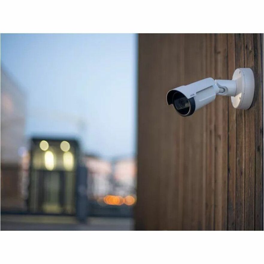 AXIS P1487-LE 5 Megapixel Indoor/Outdoor Network Camera - Color - Bullet - White - TAA Compliant - 164.04 ft Infrared Night Vision - H.264, H.265, Motion JPEG, Zipstream, H.264B (MPEG-4 Part 10/AVC), H.264H (MPEG-4 Part 10/AVC), H.264M (MPEG-4 Part 10/AVC), H.265 (MPEG-H Part 2/HEVC) Main Profile, AVI - 2592 x 1944 - 3 mm- 8.50 mm Varifocal Lens - 2.8x Optical - 30 fps - RGB CMOS - Gigabit Ethernet - IK10 - IP66, IP67 - Impact Resistant, Vibration Resistant - Audio Support