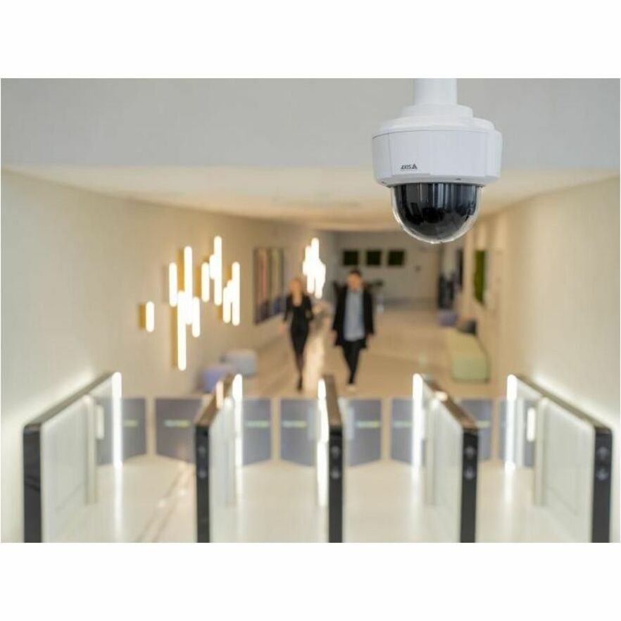 AXIS M5526-E 4 Megapixel Indoor/Outdoor HD Network Camera - Color - Dome - White - H.264, H.265, Motion JPEG, H.264B (MPEG-4 Part 10/AVC), H.264H (MPEG-4 Part 10/AVC), H.264M (MPEG-4 Part 10/AVC), H.265 (MPEG-H Part 2/HEVC) Main Profile, Zipstream - 2668 x 1512 - 4.70 mm- 47 mm Varifocal Lens - 10x Optical - 60 fps - RGB CMOS - Fast Ethernet - IK09 - IP66