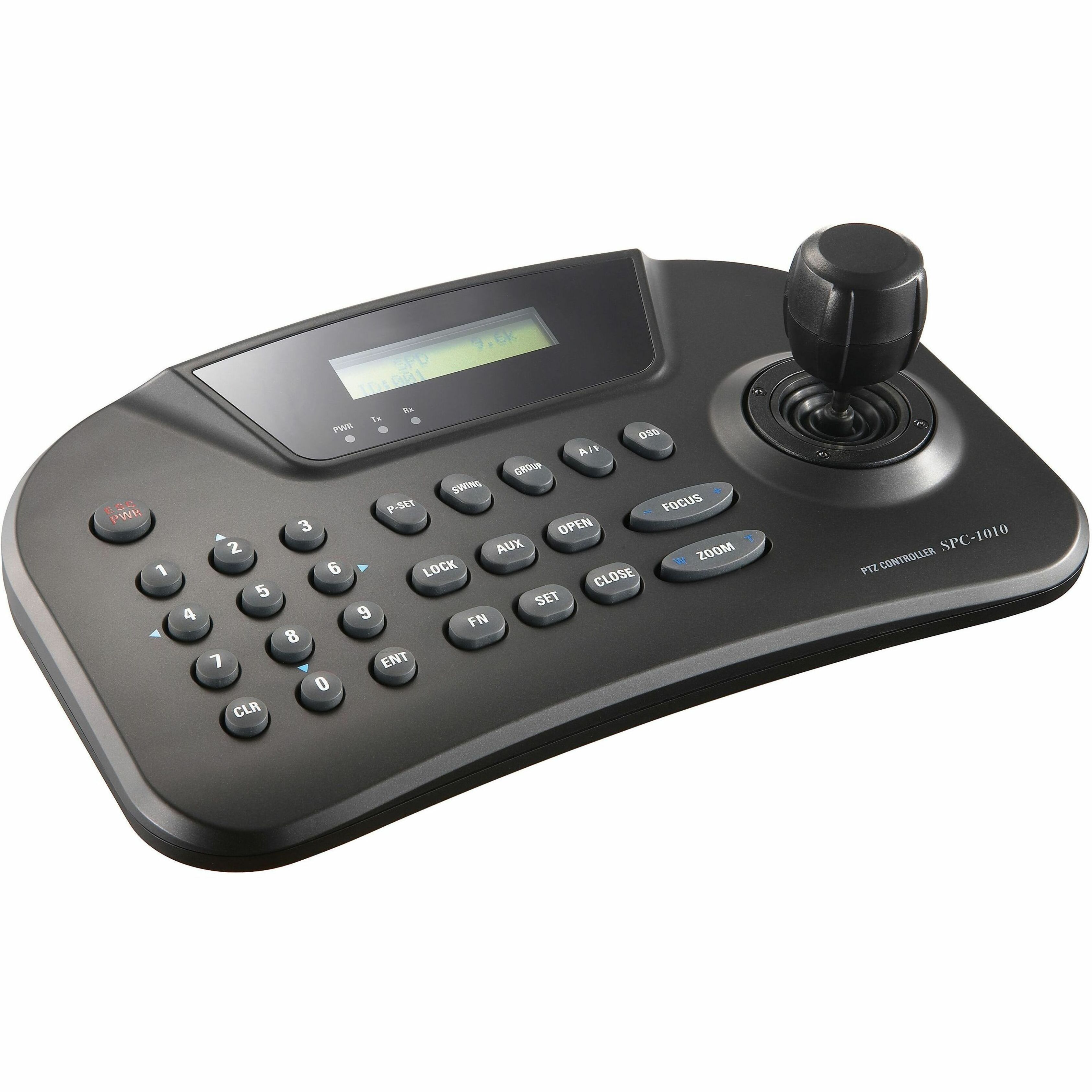 Hanwha Techwin PTZ Control Keyboard - 255 Controllable Cameras - Zoom, Tilt, Pan Control - 3D Joystick - DC Power In LCD Serial Port
