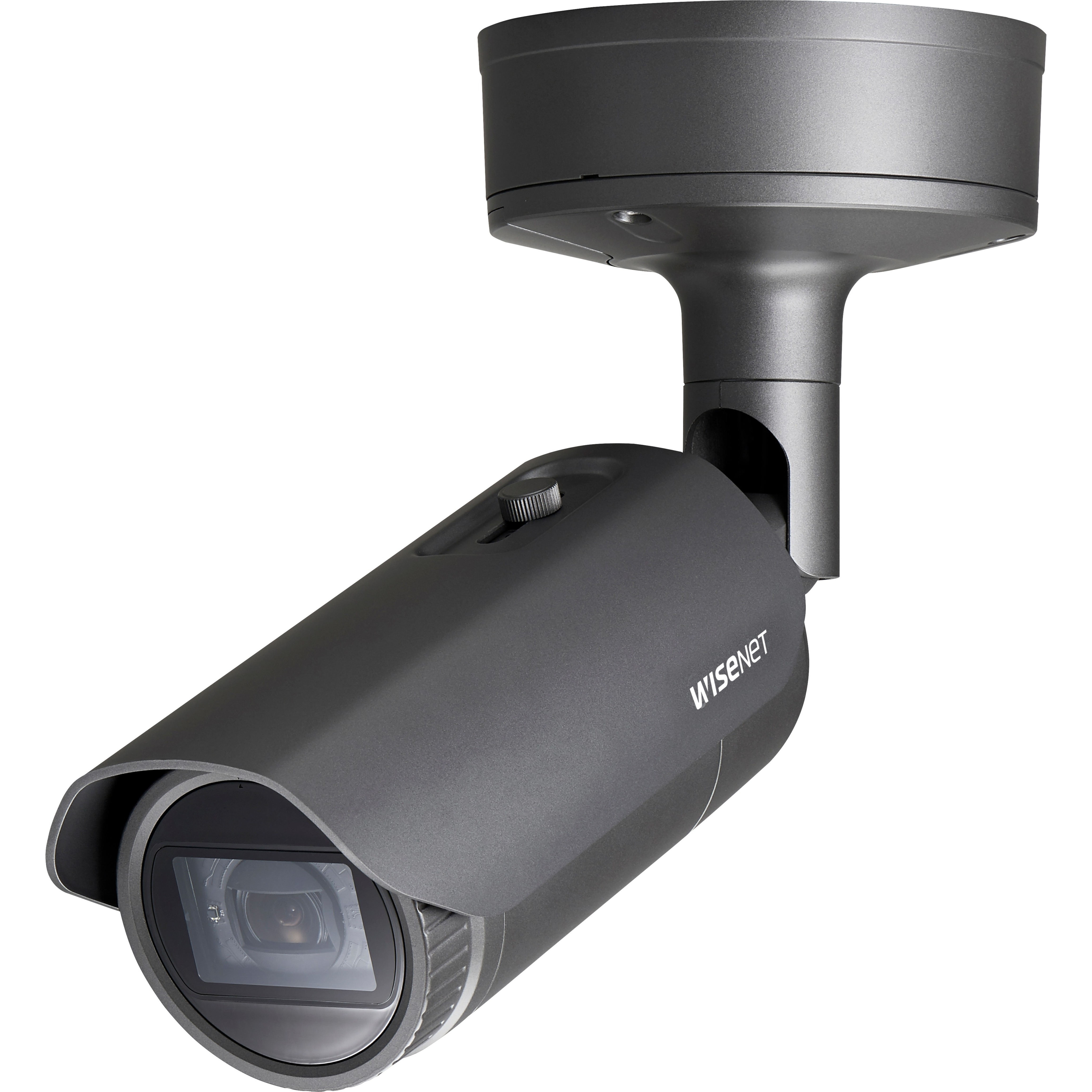 Wisenet XNO-6080R 2 Megapixel Outdoor Full HD Network Camera - Monochrome, Color - Bullet - Dark Gray - 164.04 ft Infrared Night Vision - MPEG-4 AVC, MJPEG, H.264, H.265 - 1920 x 1080 - 2.80 mm- 12 mm Varifocal Lens - 4.3x Optical - 60 fps - CMOS - Pole Mount