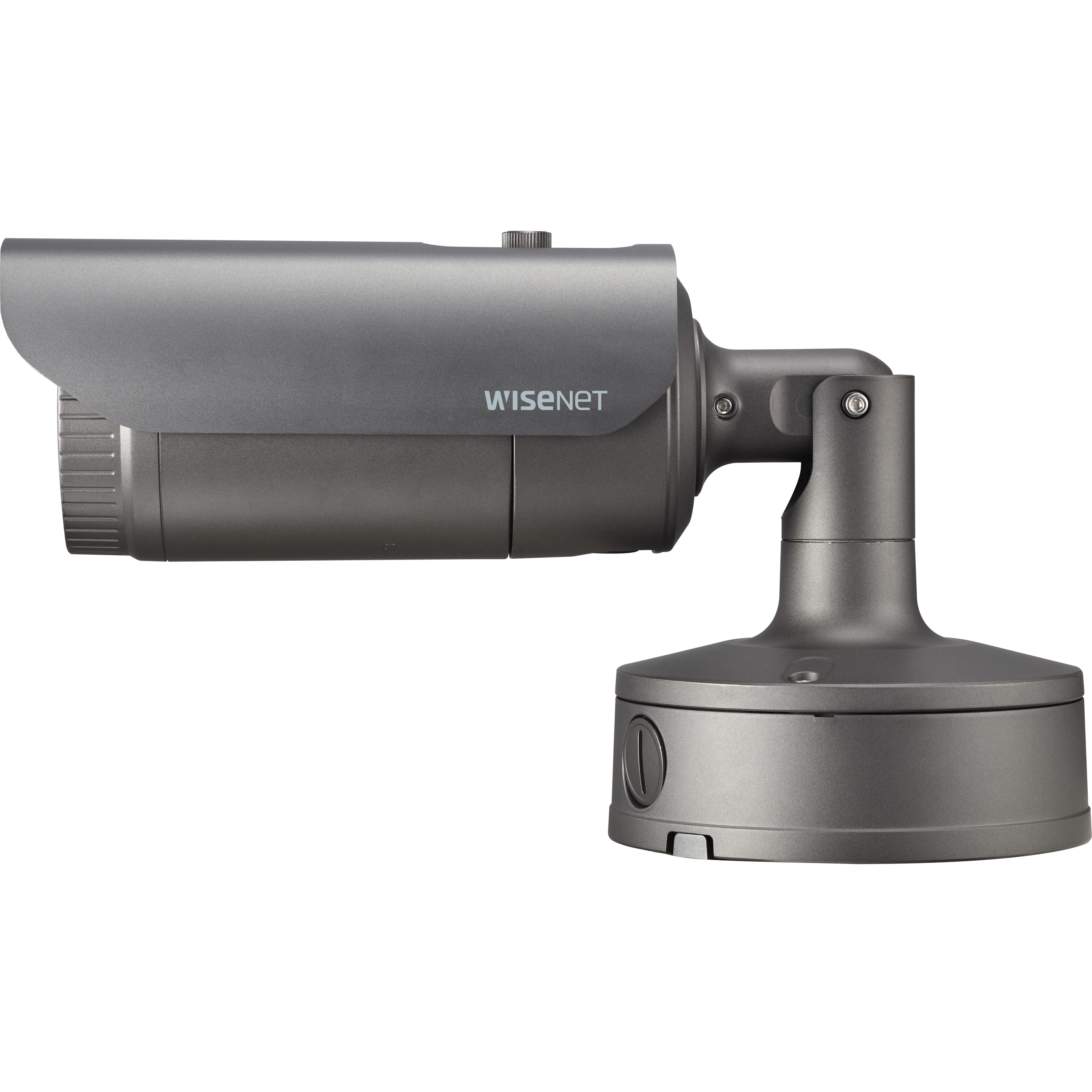 Wisenet XNO-6080R 2 Megapixel Outdoor Full HD Network Camera - Monochrome, Color - Bullet - Dark Gray - 164.04 ft Infrared Night Vision - MPEG-4 AVC, MJPEG, H.264, H.265 - 1920 x 1080 - 2.80 mm- 12 mm Varifocal Lens - 4.3x Optical - 60 fps - CMOS - Pole Mount