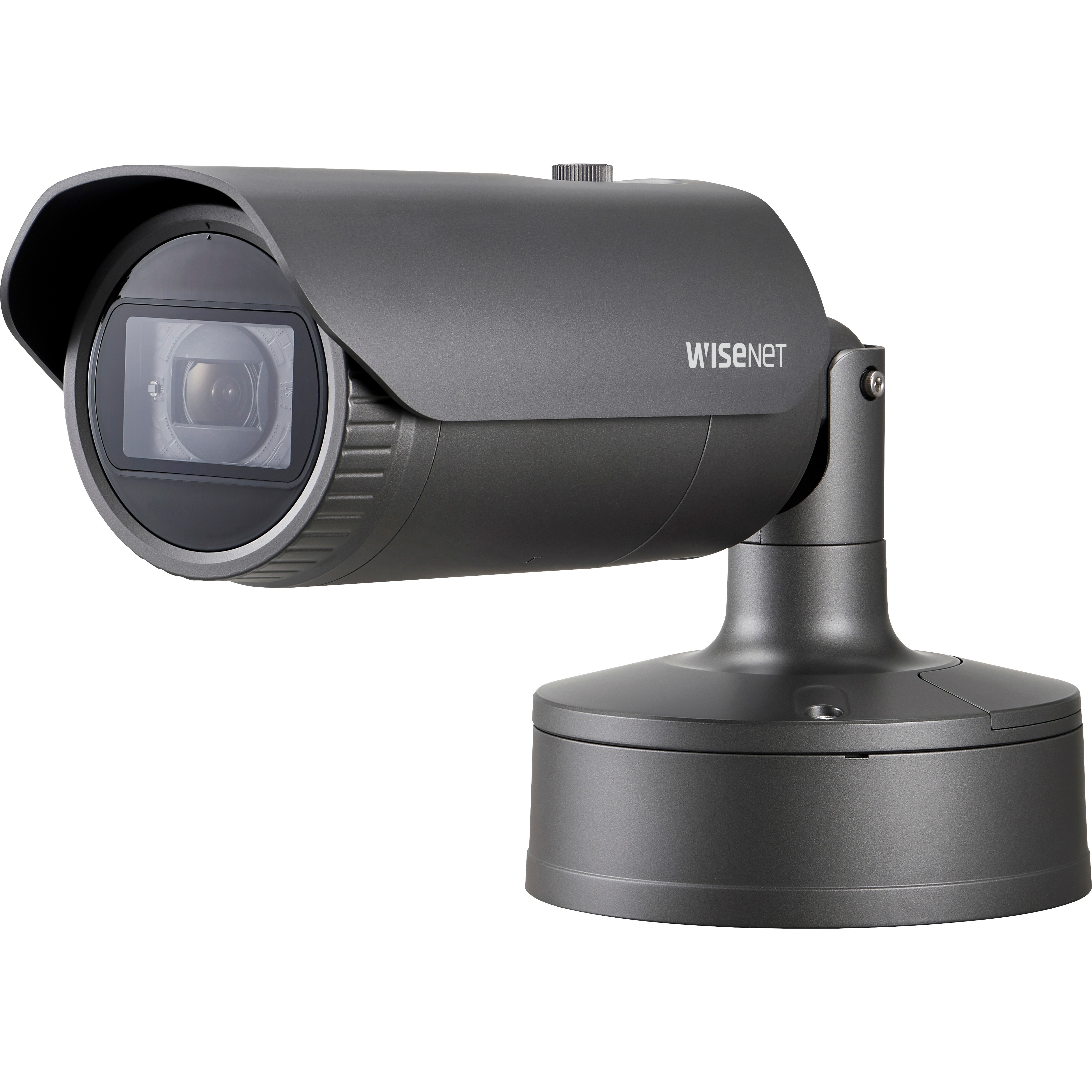 Wisenet XNO-6080R 2 Megapixel Outdoor Full HD Network Camera - Monochrome, Color - Bullet - Dark Gray - 164.04 ft Infrared Night Vision - MPEG-4 AVC, MJPEG, H.264, H.265 - 1920 x 1080 - 2.80 mm- 12 mm Varifocal Lens - 4.3x Optical - 60 fps - CMOS - Pole Mount
