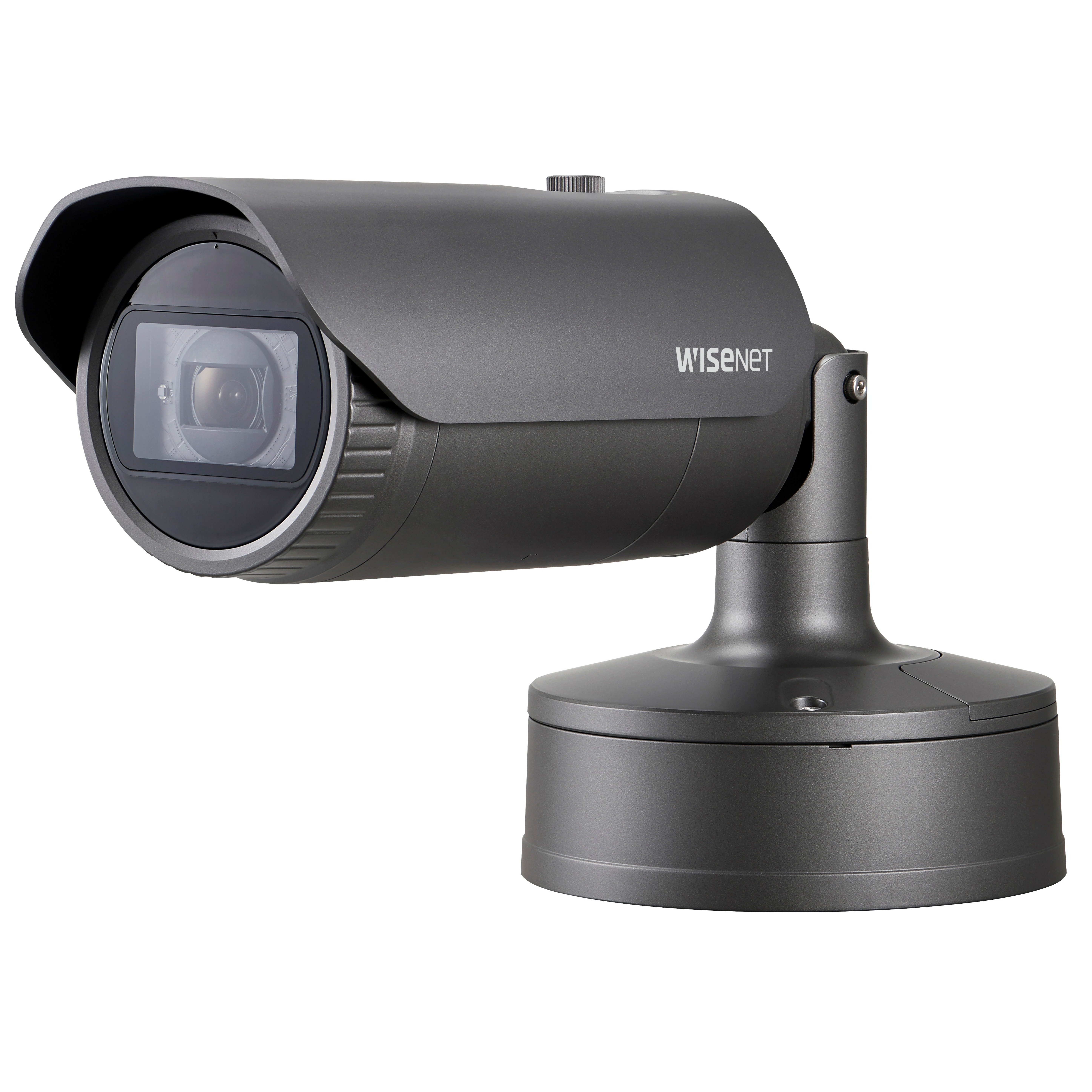 Wisenet XNO-6080R 2 Megapixel Outdoor Full HD Network Camera - Monochrome, Color - Bullet - Dark Gray - 164.04 ft Infrared Night Vision - MPEG-4 AVC, MJPEG, H.264, H.265 - 1920 x 1080 - 2.80 mm- 12 mm Varifocal Lens - 4.3x Optical - 60 fps - CMOS - Pole Mount