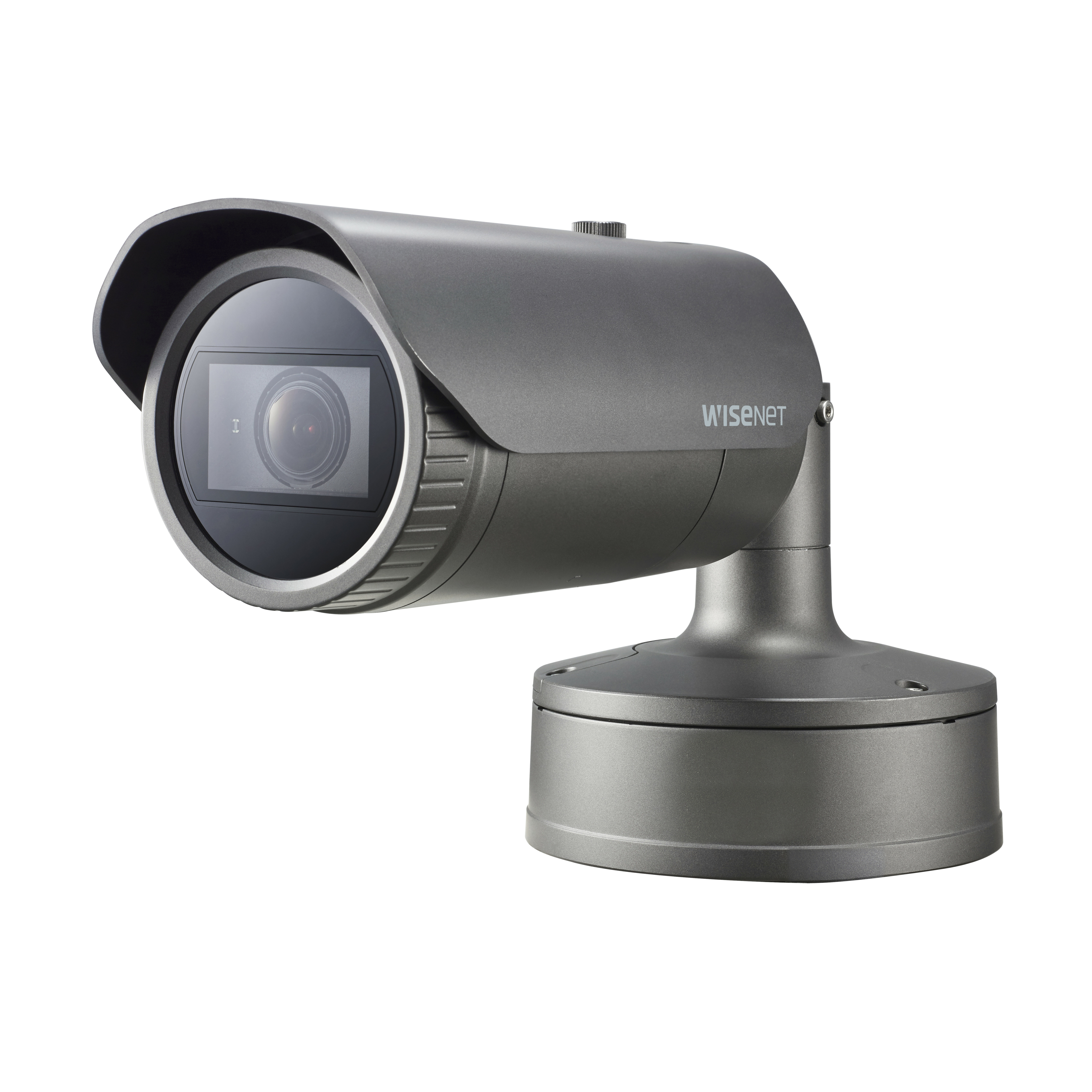 Wisenet XNO-8080R 5 Megapixel Network Camera - Color - Bullet - Dark Gray - 164.04 ft Infrared Night Vision - H.265, H.264 (MPEG-4 Part 10/AVC), MJPEG - 2560 x 1920 - 3.70 mm- 9.40 mm Varifocal Lens - 2.5x Optical - 30 fps - CMOS - Pole Mount - IK10 - IP66, IP67 - Vandal Resistant