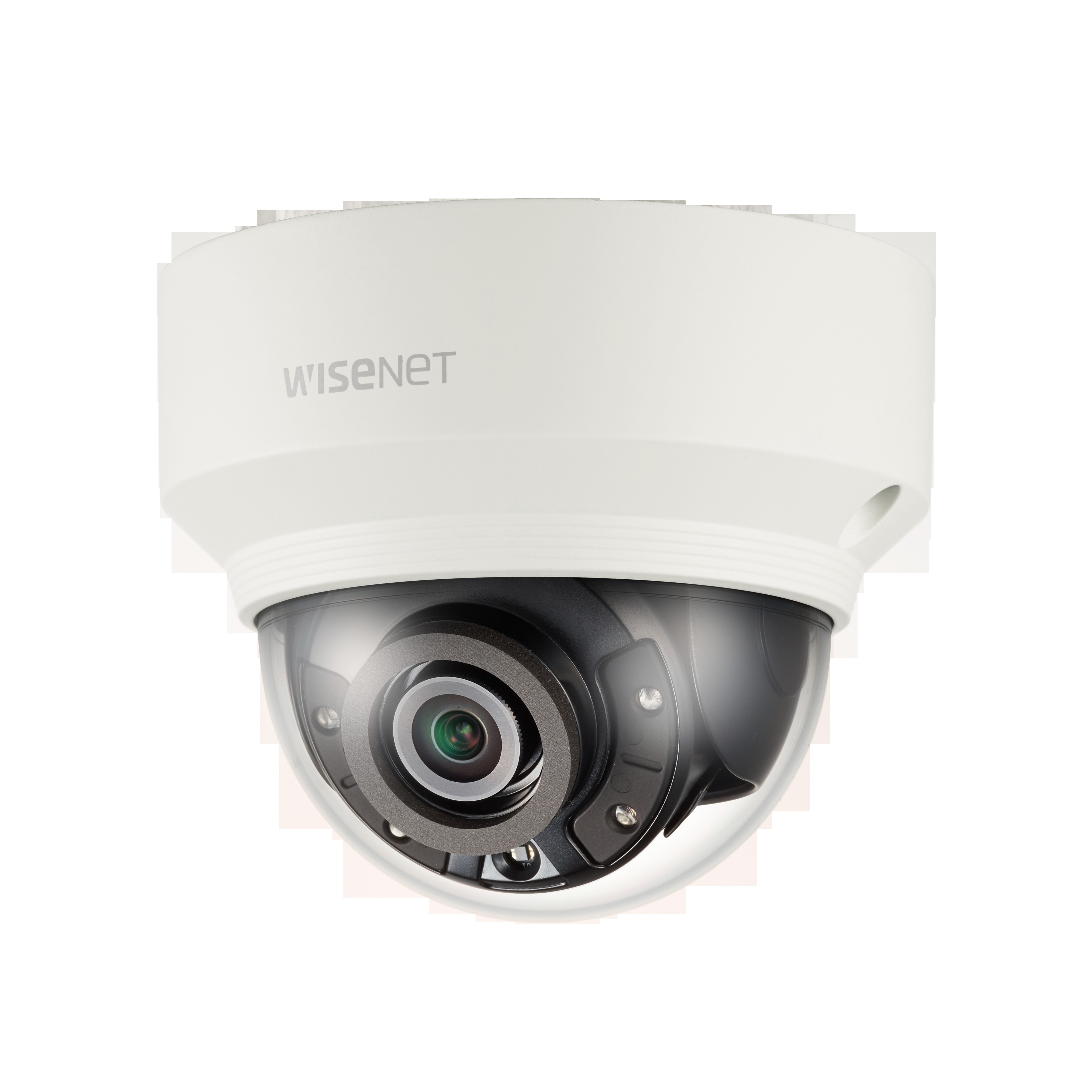 Wisenet XND-8030R 5 Megapixel Indoor HD Network Camera - Color, Monochrome - Dome - 98 ft - MJPEG, H.264, H.265, MPEG-4 AVC - 2560 x 1920 Fixed Lens - 30 fps - CMOS - Parapet Mount, Pole Mount, Corner Mount, Wall Mount