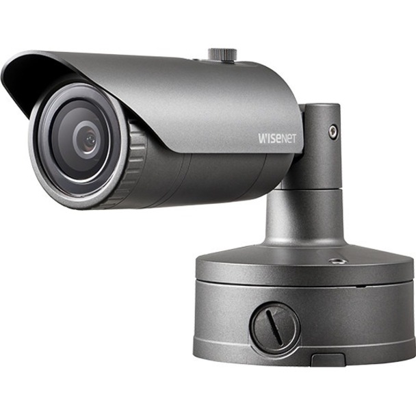 Wisenet XNO-8020R 5 Megapixel Outdoor Network Camera - Color - Bullet - 98 ft Infrared Night Vision - MJPEG, H.264, H.265, MPEG-4 AVC - 2560 x 1920 Fixed Lens - 30 fps - CMOS - Pole Mount - IP66