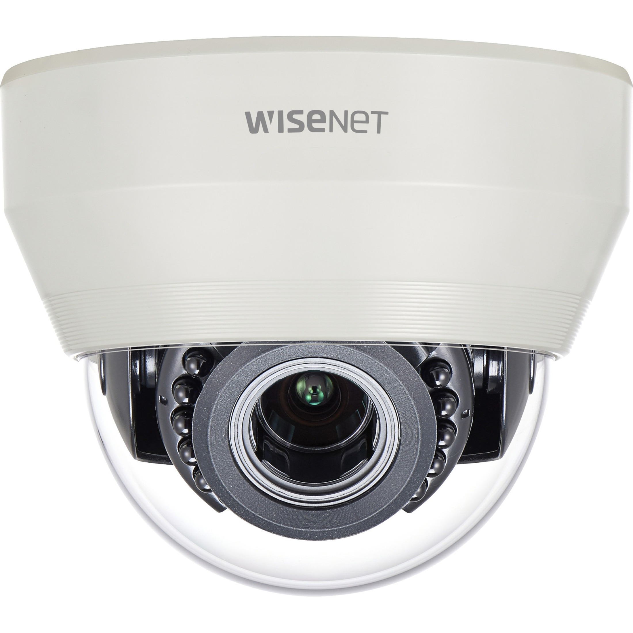 Wisenet HCD-6080R 2 Megapixel Indoor/Outdoor Full HD Surveillance Camera - Color - Dome - Ivory - 65 ft Infrared Night Vision - 1920 x 1080 - 3.20 mm- 10 mm Varifocal Lens - 3.1x Optical - CMOS - Pipe Mount, Ceiling Mount, Wall Mount, Pole Mount, Box Mount - IK10 - IP66 - Vandal Resistant, Weather Resistant