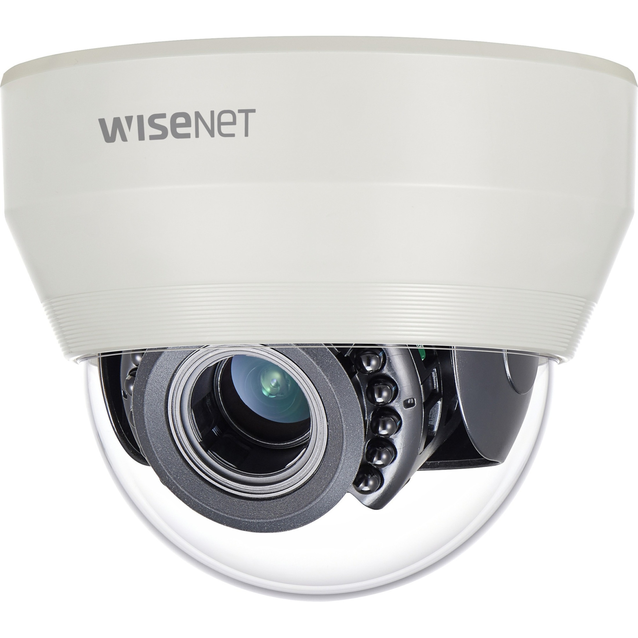Wisenet HCD-6080R 2 Megapixel Indoor/Outdoor Full HD Surveillance Camera - Color - Dome - Ivory - 65 ft Infrared Night Vision - 1920 x 1080 - 3.20 mm- 10 mm Varifocal Lens - 3.1x Optical - CMOS - Pipe Mount, Ceiling Mount, Wall Mount, Pole Mount, Box Mount - IK10 - IP66 - Vandal Resistant, Weather Resistant