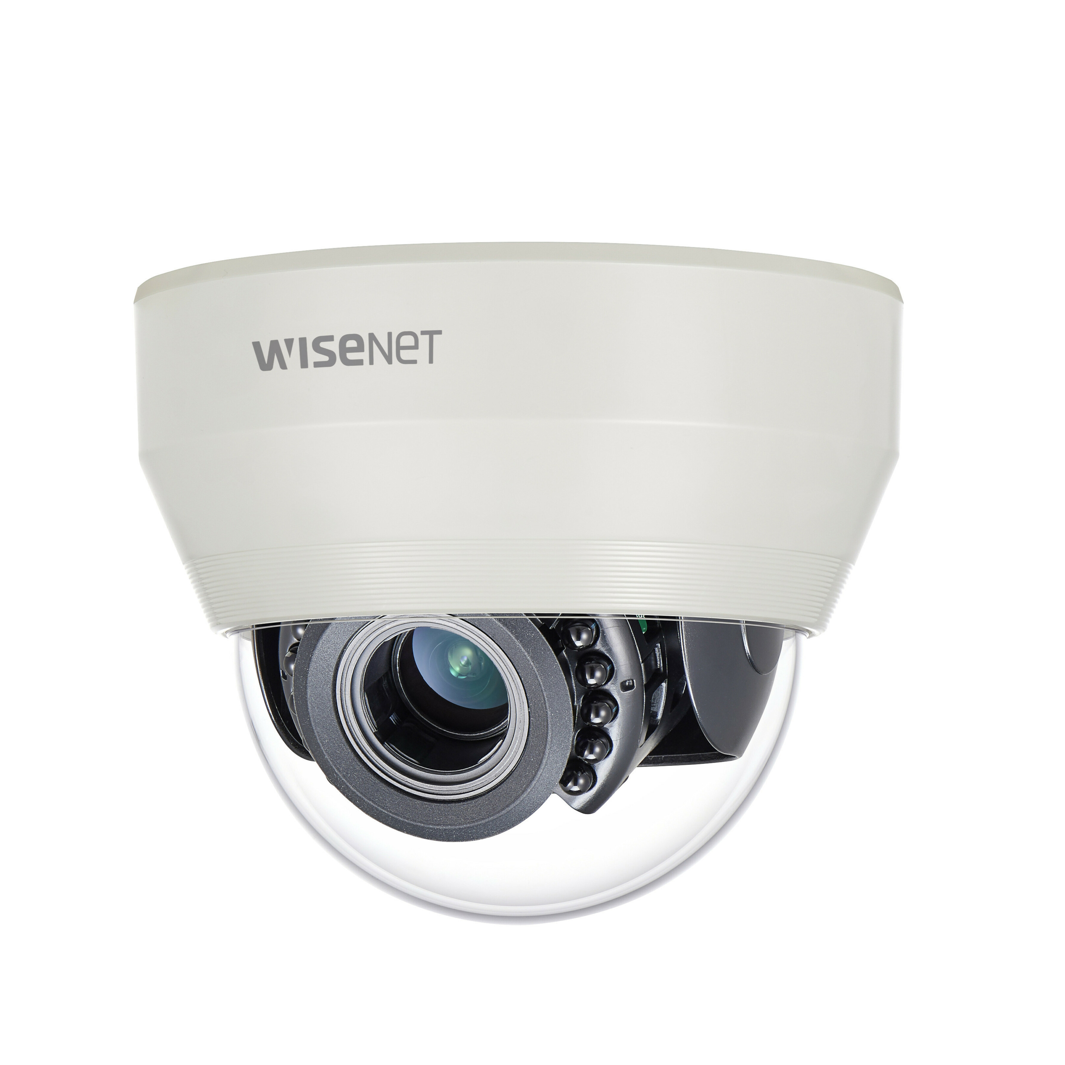 Wisenet HCD-6080R 2 Megapixel Indoor/Outdoor Full HD Surveillance Camera - Color - Dome - Ivory - 65 ft Infrared Night Vision - 1920 x 1080 - 3.20 mm- 10 mm Varifocal Lens - 3.1x Optical - CMOS - Pipe Mount, Ceiling Mount, Wall Mount, Pole Mount, Box Mount - IK10 - IP66 - Vandal Resistant, Weather Resistant