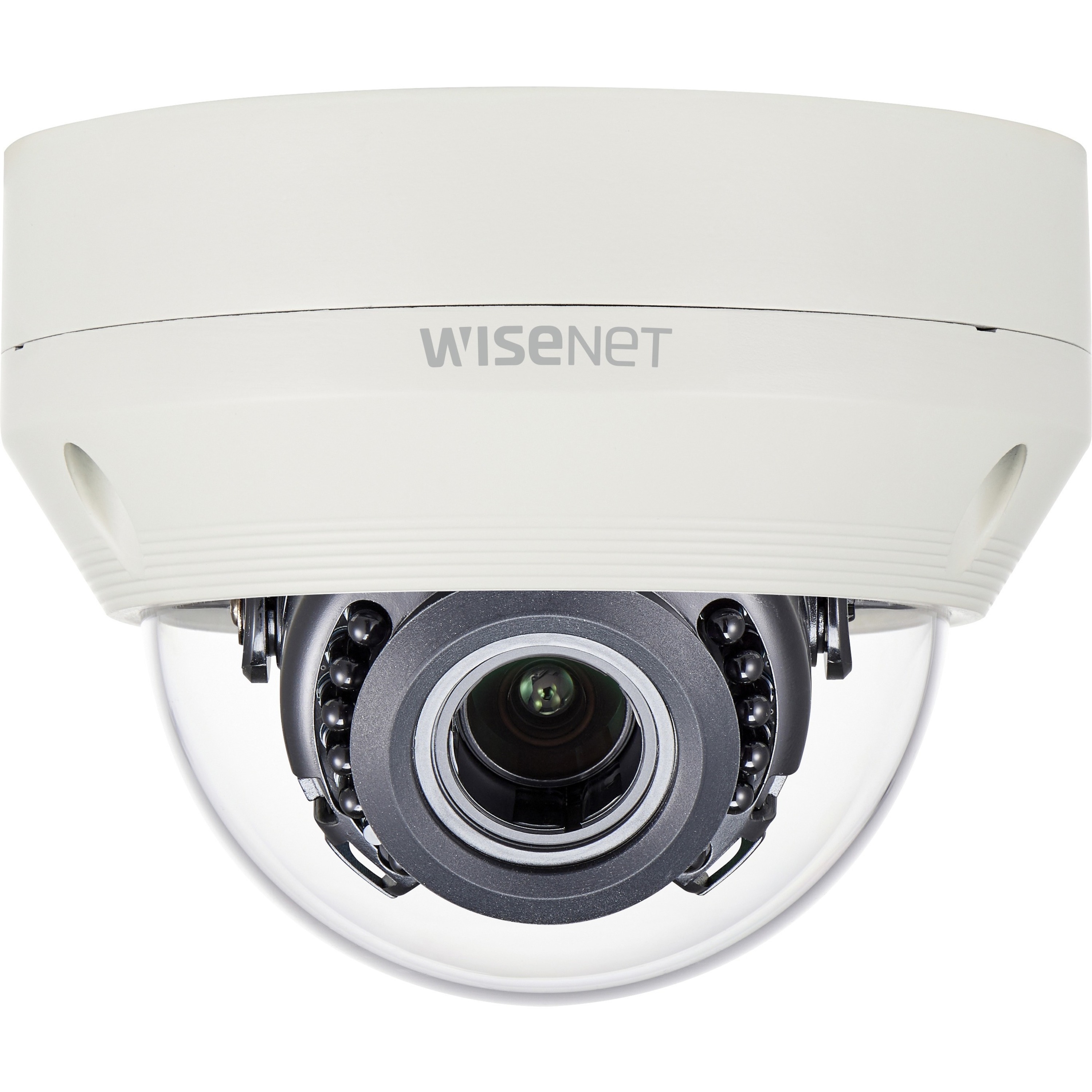 Wisenet HCV-6080R 2 Megapixel Indoor/Outdoor Full HD Surveillance Camera - Color - Dome - Ivory - 98 ft Infrared Night Vision - 1920 x 1080 - 3.20 mm- 10 mm Varifocal Lens - 3.1x Optical - CMOS - Pipe Mount, Ceiling Mount, Wall Mount, Pole Mount, Box Mount - IK10 - IP66 - Vandal Resistant, Weather Resistant