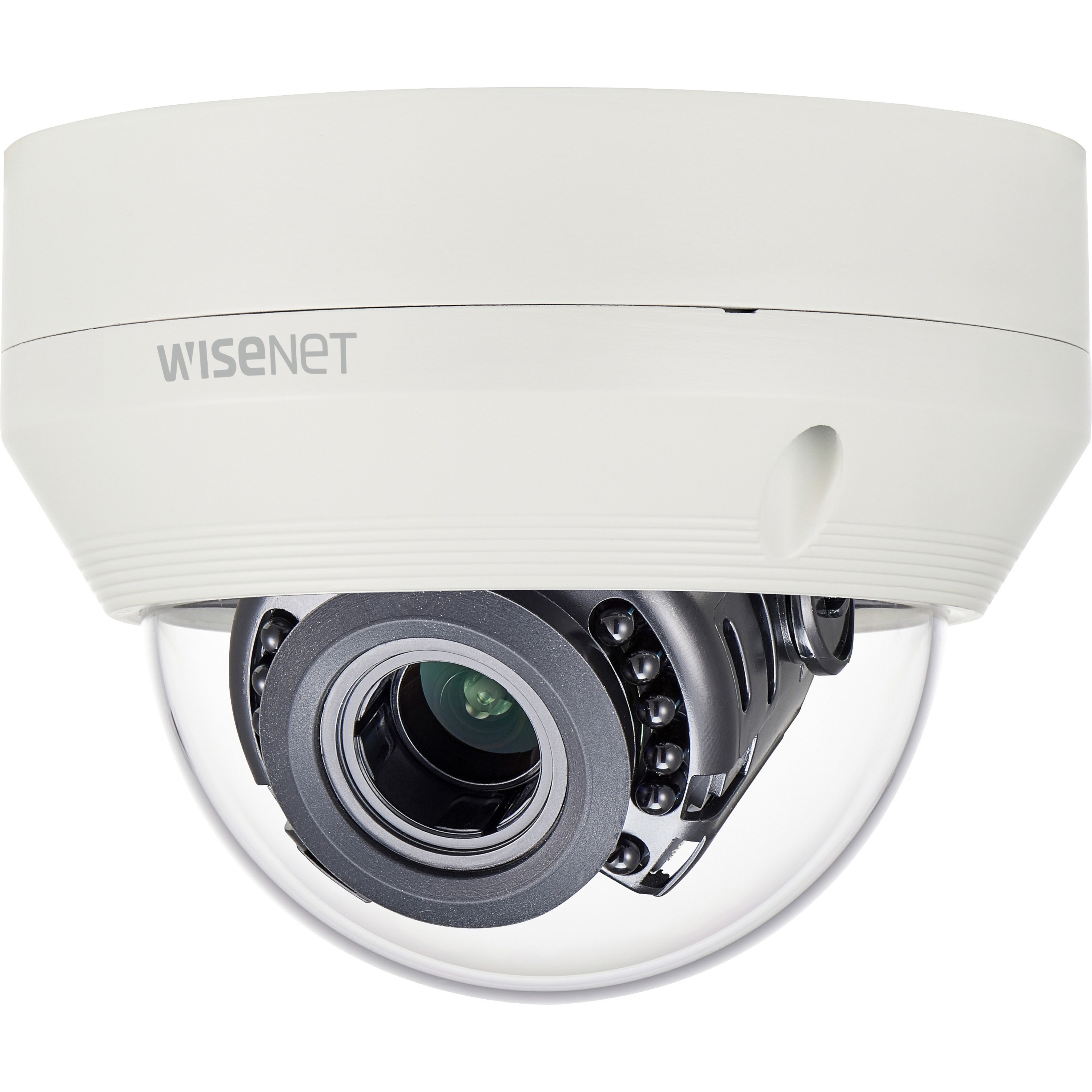 Wisenet HCV-6080R 2 Megapixel Indoor/Outdoor Full HD Surveillance Camera - Color - Dome - Ivory - 98 ft Infrared Night Vision - 1920 x 1080 - 3.20 mm- 10 mm Varifocal Lens - 3.1x Optical - CMOS - Pipe Mount, Ceiling Mount, Wall Mount, Pole Mount, Box Mount - IK10 - IP66 - Vandal Resistant, Weather Resistant