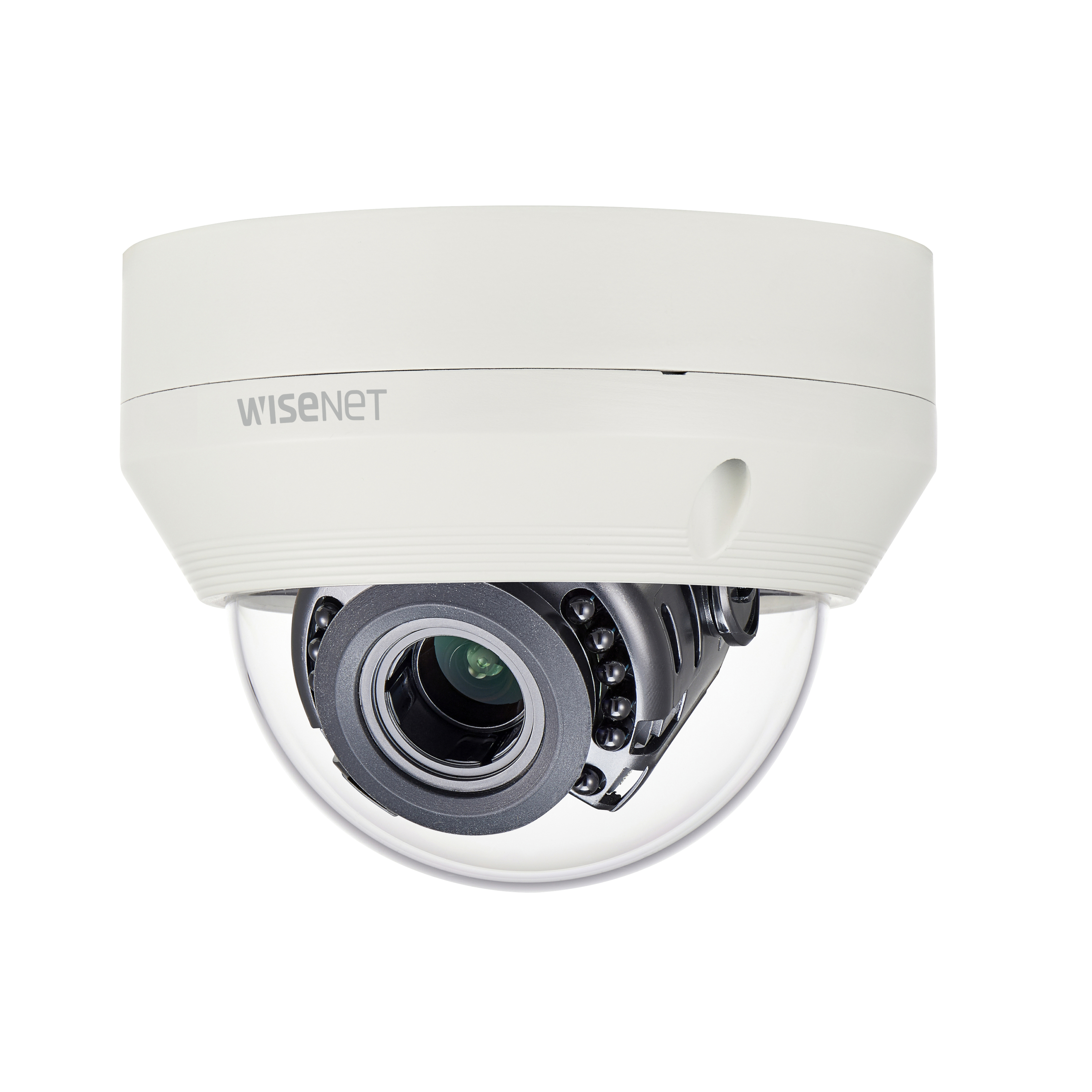 Wisenet HCV-6080R 2 Megapixel Indoor/Outdoor Full HD Surveillance Camera - Color - Dome - Ivory - 98 ft Infrared Night Vision - 1920 x 1080 - 3.20 mm- 10 mm Varifocal Lens - 3.1x Optical - CMOS - Pipe Mount, Ceiling Mount, Wall Mount, Pole Mount, Box Mount - IK10 - IP66 - Vandal Resistant, Weather Resistant