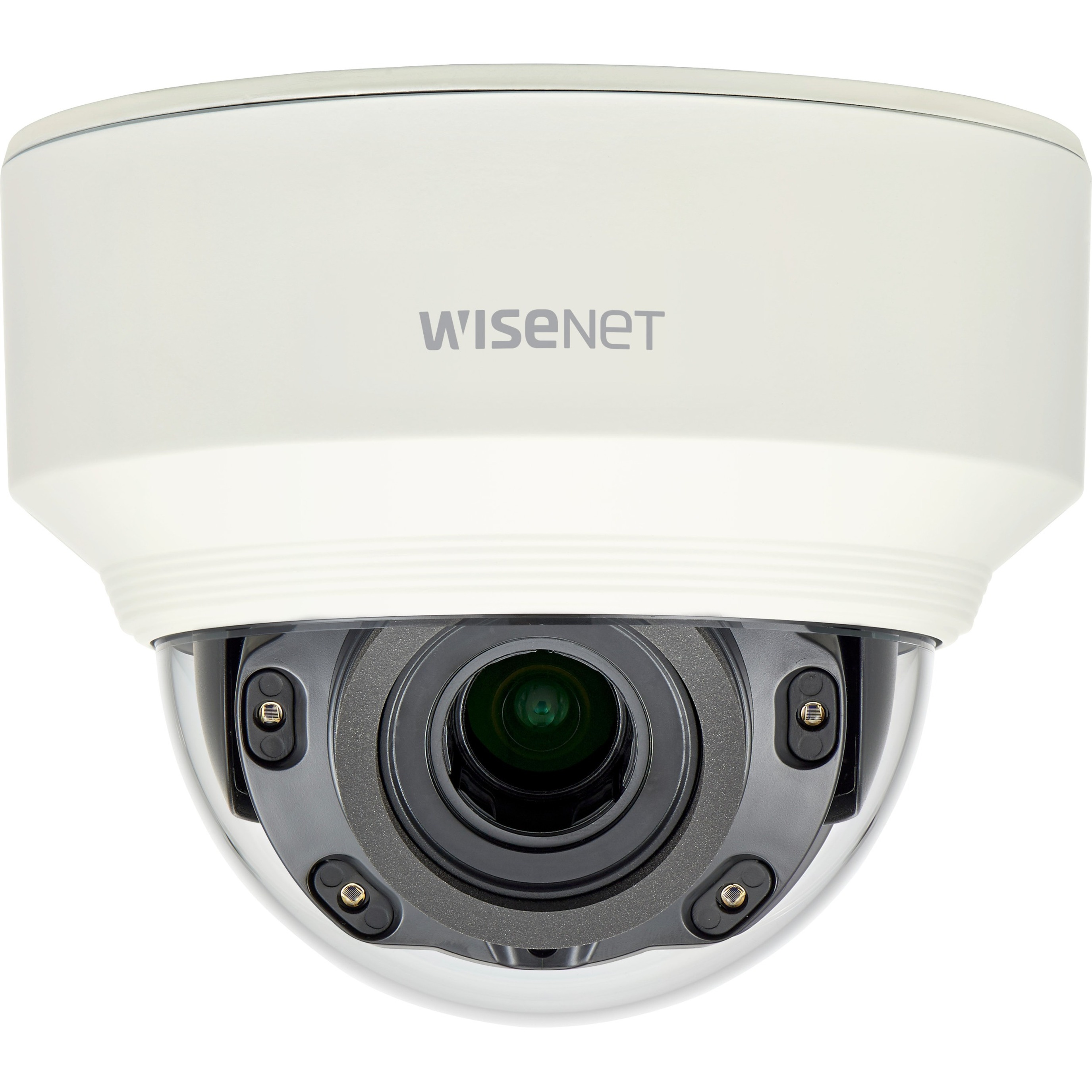 Wisenet XND-L6080RV 2 Megapixel Indoor Full HD Network Camera - Color, Monochrome - Dome - Ivory - 98.43 ft Infrared Night Vision - H.265, H.264, MJPEG, H.264/MPEG-4 AVC - 1920 x 1080 - 3.20 mm- 10 mm Varifocal Lens - 3.1x Optical - 60 fps - CMOS - Wall Mount, Ceiling Mount, Box Mount, Pipe Mount - IK08