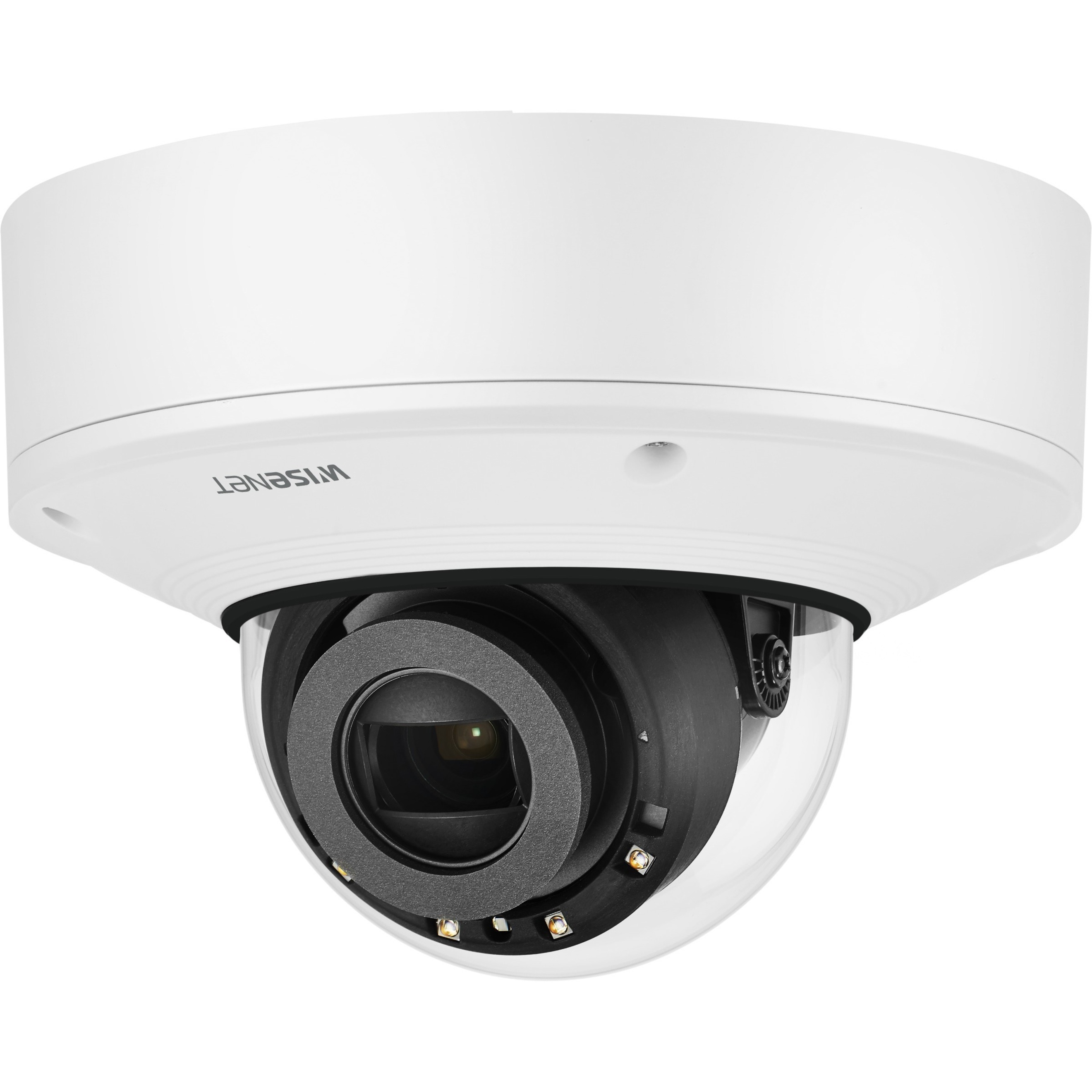 Wisenet XNV-6081R 2 Megapixel Outdoor HD Network Camera - Color, Monochrome - Dome - White - 164.04 ft Infrared - MJPEG, H.264, H.265 - 1920 x 1080 - 2.80 mm- 12 mm Zoom Lens - 4.3x Optical - 30 fps - CMOS - Hanging Mount, Conduit Mount